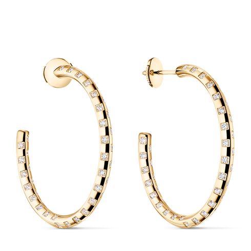 Le Damier de Louis Vuitton Large Hoops, Yellow Gold and Diamonds in Trang sức's Danh mục sản phẩm Khuyên tai collections by Louis Vuitton (Thu phóng sản phẩm)