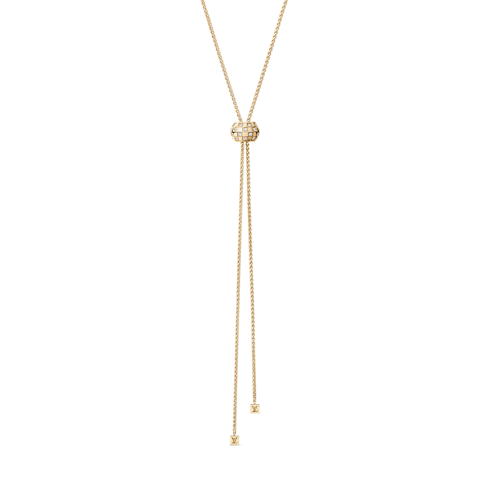 Le Damier de Louis Vuitton Long Pendant, Yellow Gold and Diamonds in Trang sức's Danh mục sản phẩm Vòng cổ và Mặt dây chuyền collections by Louis Vuitton (Thu phóng sản phẩm)