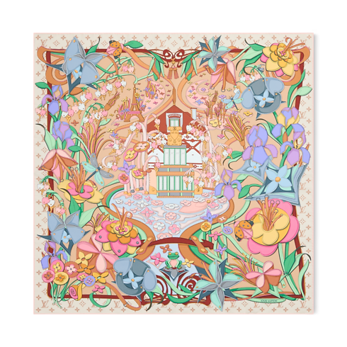 Khăn Lụa Vuông Leather Flowers 90 . in Đồ Nữ's Phụ kiện Khăn lụa collections by Louis Vuitton (Thu phóng sản phẩm)