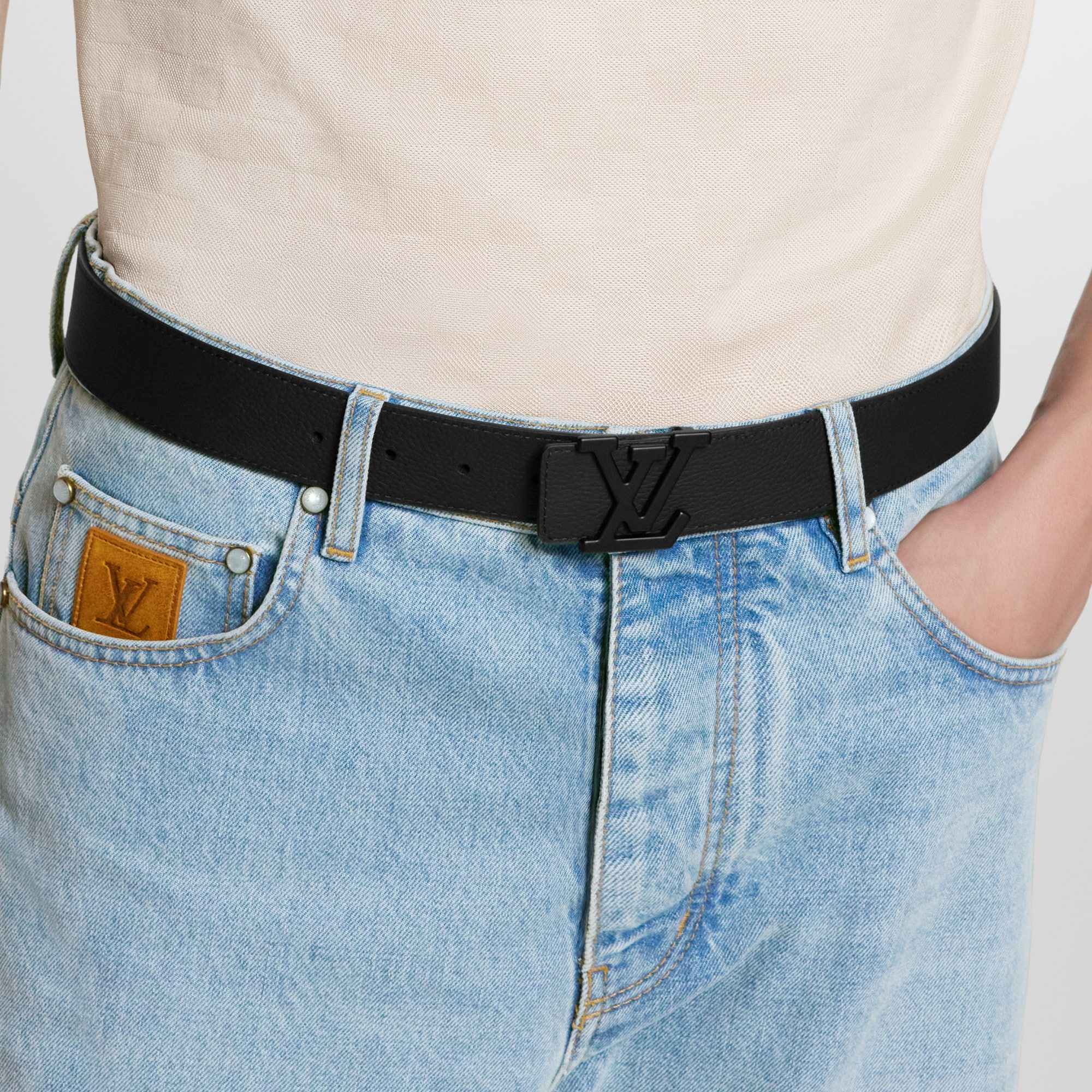 Thắt Lưng LV Aerogram 35MM Các loại da khác in Đồ Nam