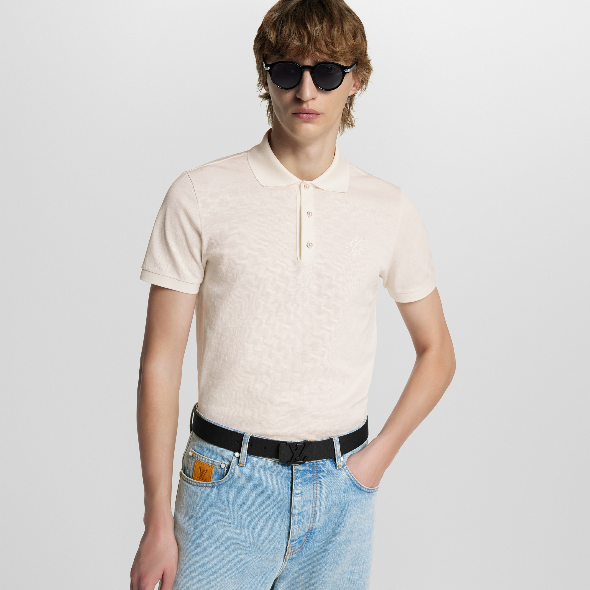 Thắt Lưng LV Aerogram 35MM Các loại da khác in Đồ Nam