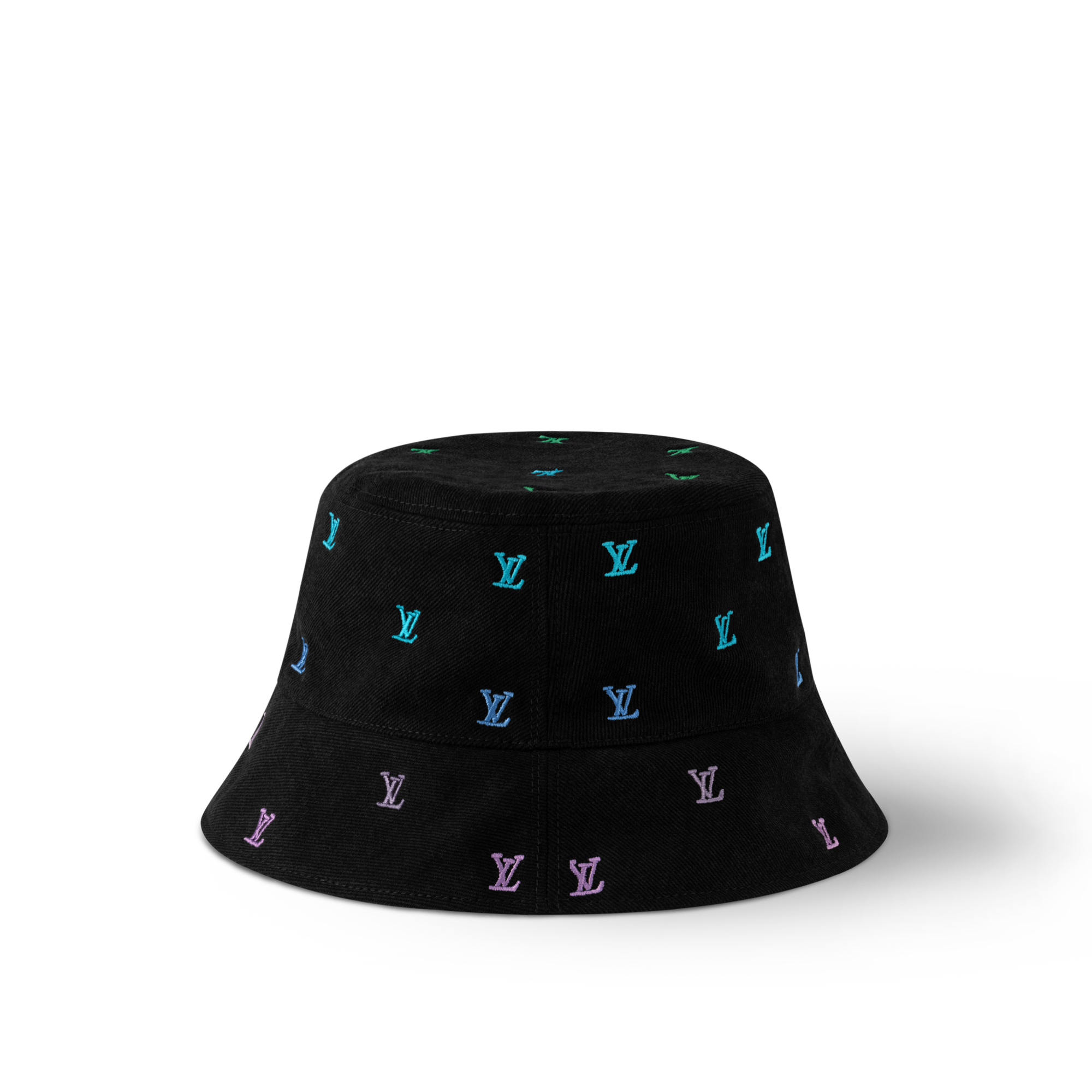 Mũ Hai Mặt LV Blason Shading Denim Bucket . in Đồ Nam