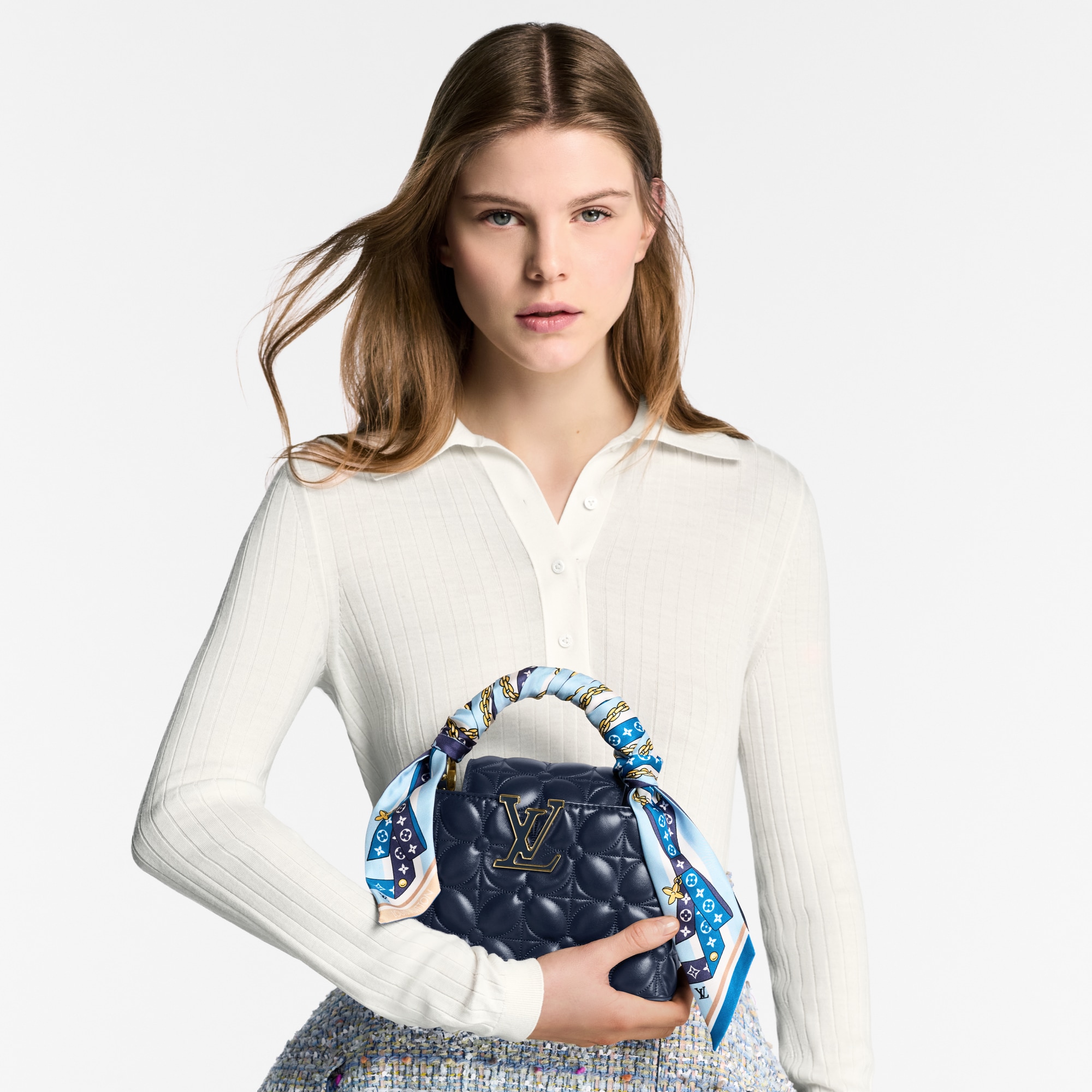 Khăn Lụa LV Bow BB . in Đồ Nữ