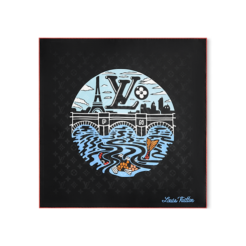 Khăn Lụa LV City Stamp . in Đồ Nam's Phụ kiện Khăn lụa collections by Louis Vuitton (Thu phóng sản phẩm)