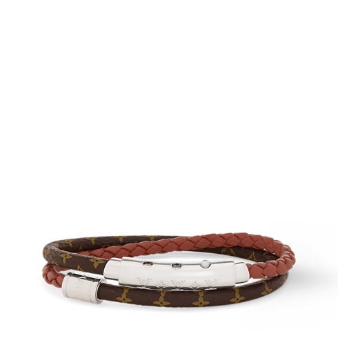 Vòng Tay LV Double Spin Monogram Heritage front view