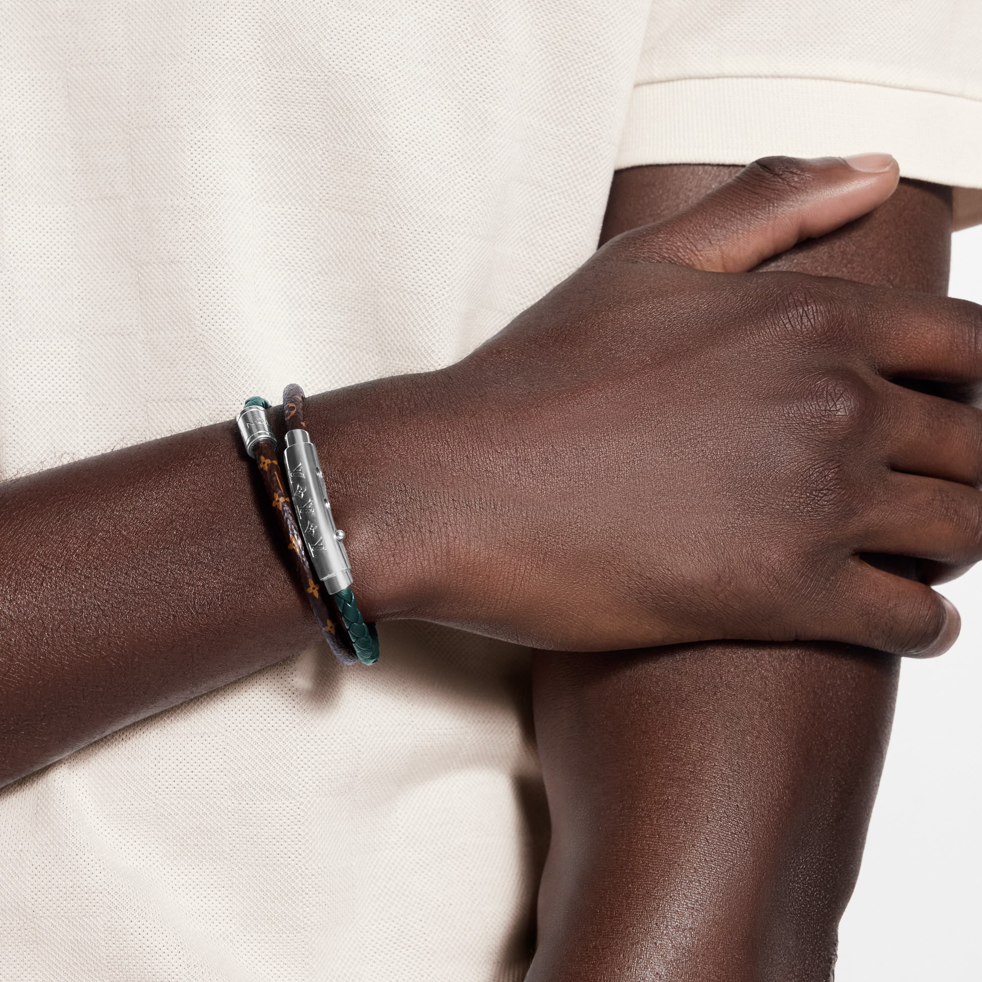 LV Double Spin Monogram Heritage Bracelet  in Đồ Nam