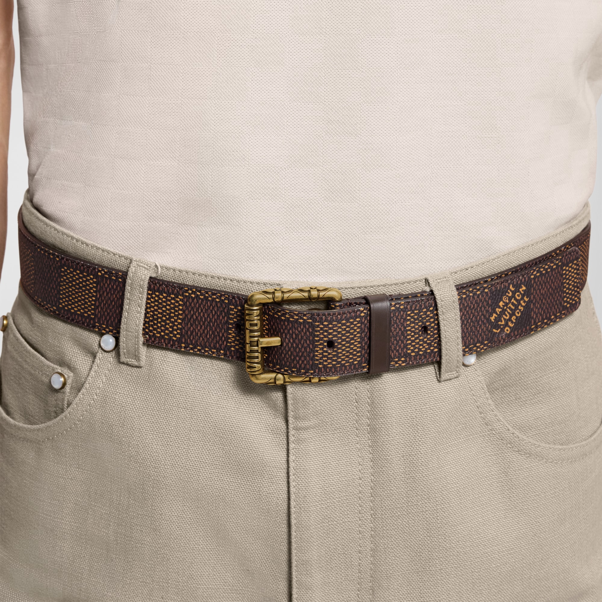 LV Drift Damier Heritage 35mm Belt  in Đồ Nam