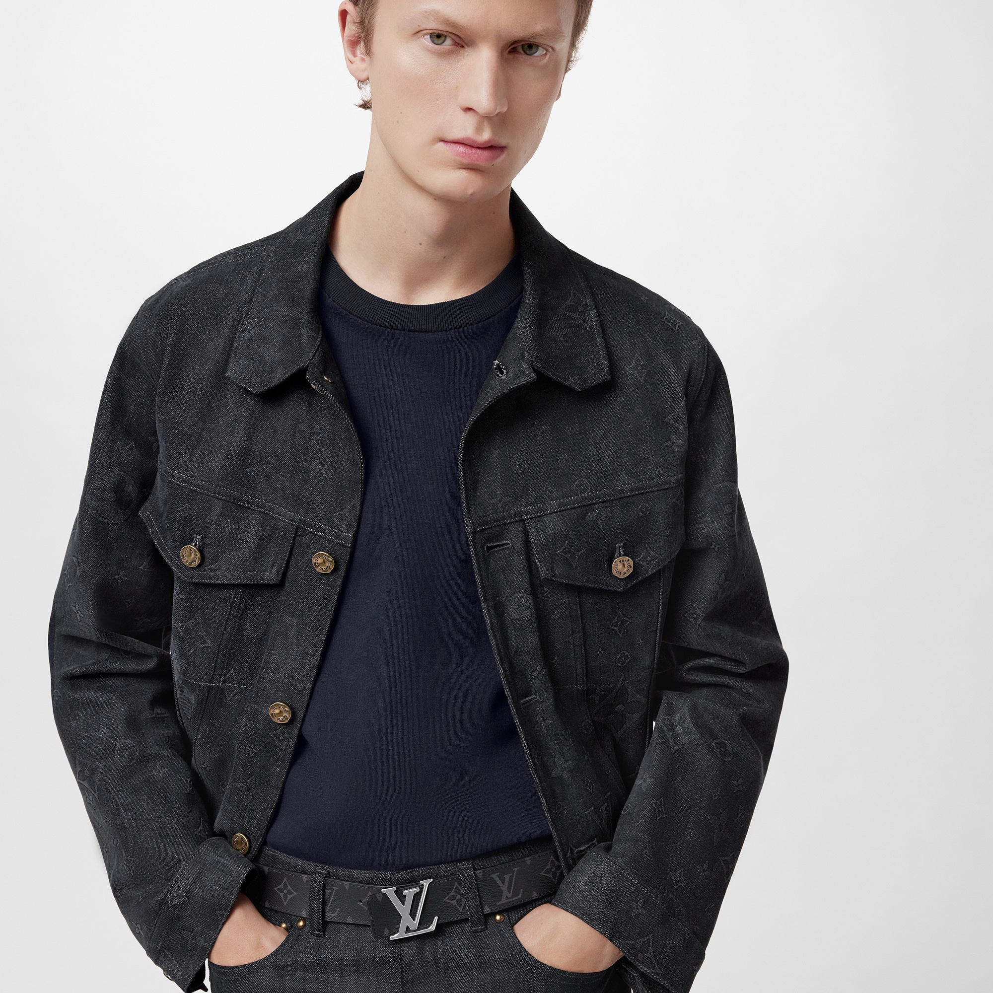 Thắt Lưng Hai Mặt LV Initiales 35MM Monogram Eclipse in Đồ Nam