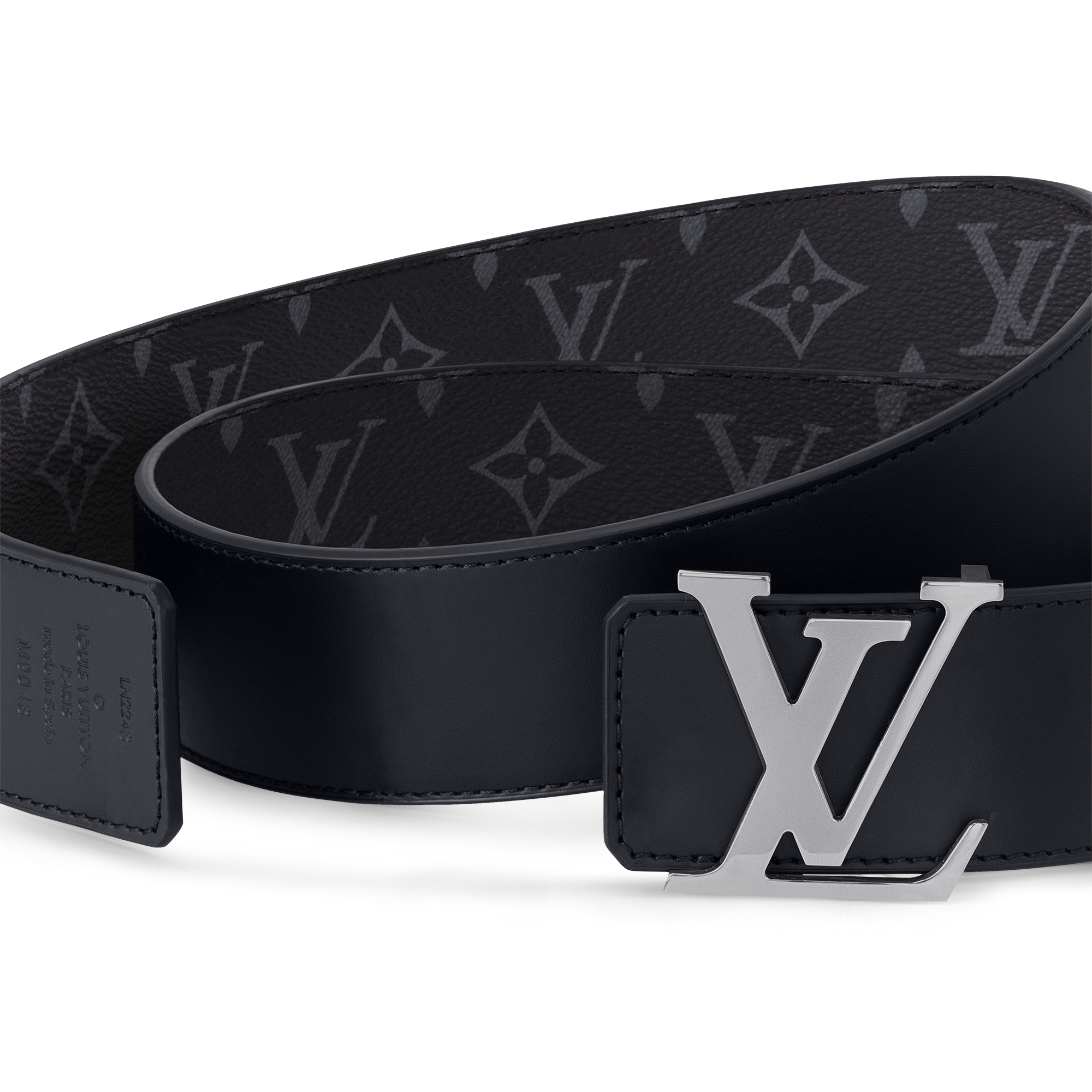 Thắt Lưng Hai Mặt LV Initiales 40MM Monogram Eclipse in Đồ Nam