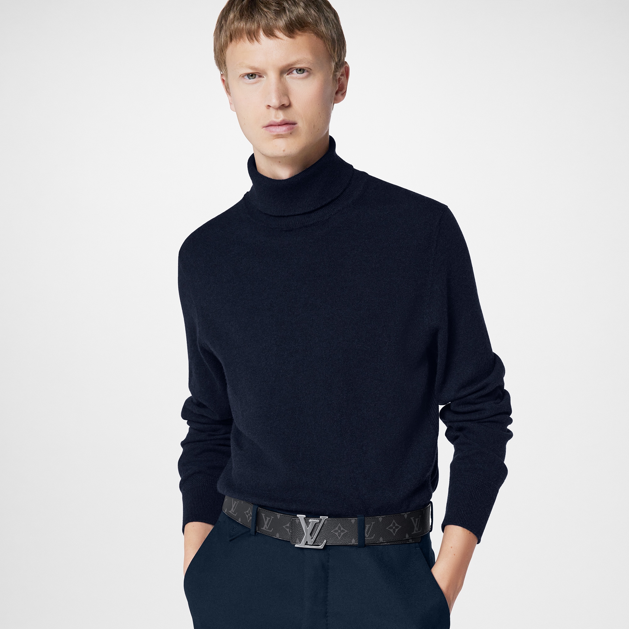 Thắt Lưng Hai Mặt LV Initiales 40MM Monogram Eclipse in Đồ Nam