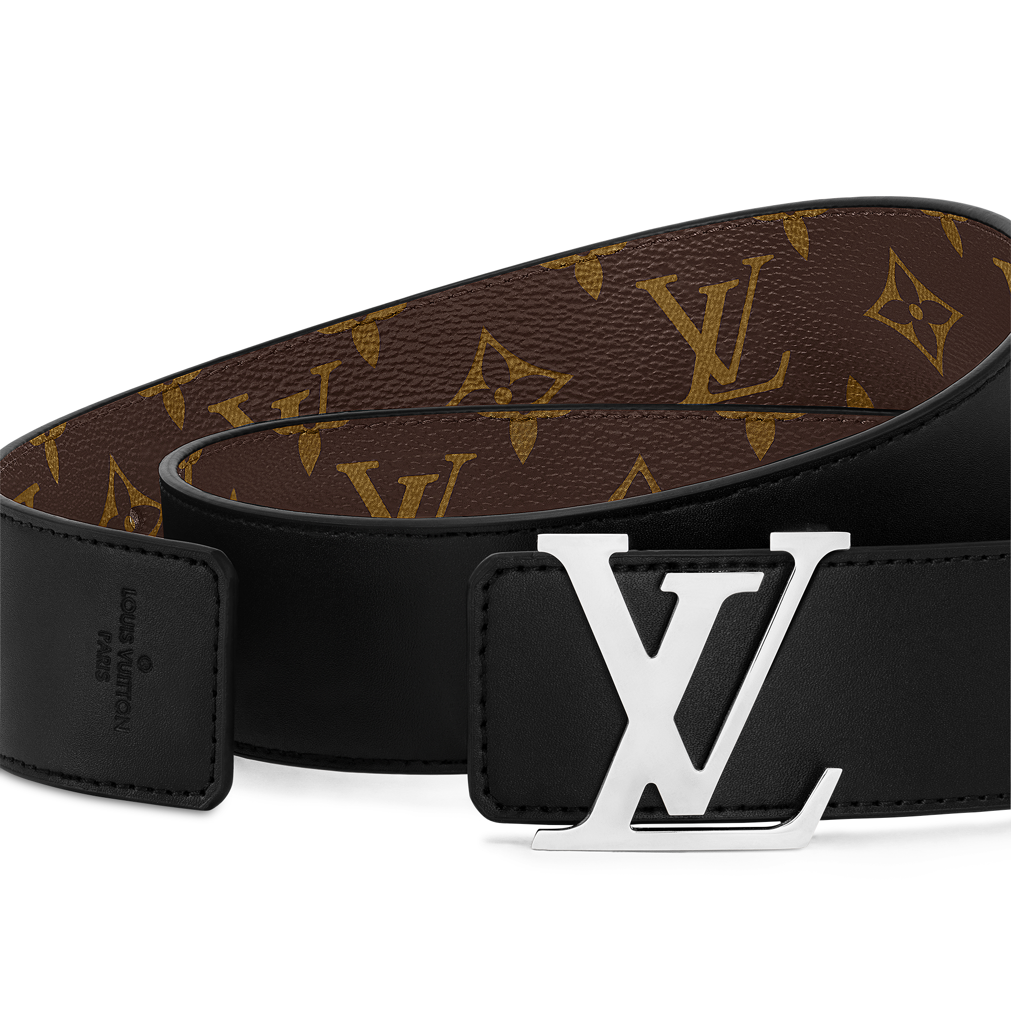 Thắt Lưng Hai Mặt LV Initiales 40MM Monogram Macassar in Đồ Nam