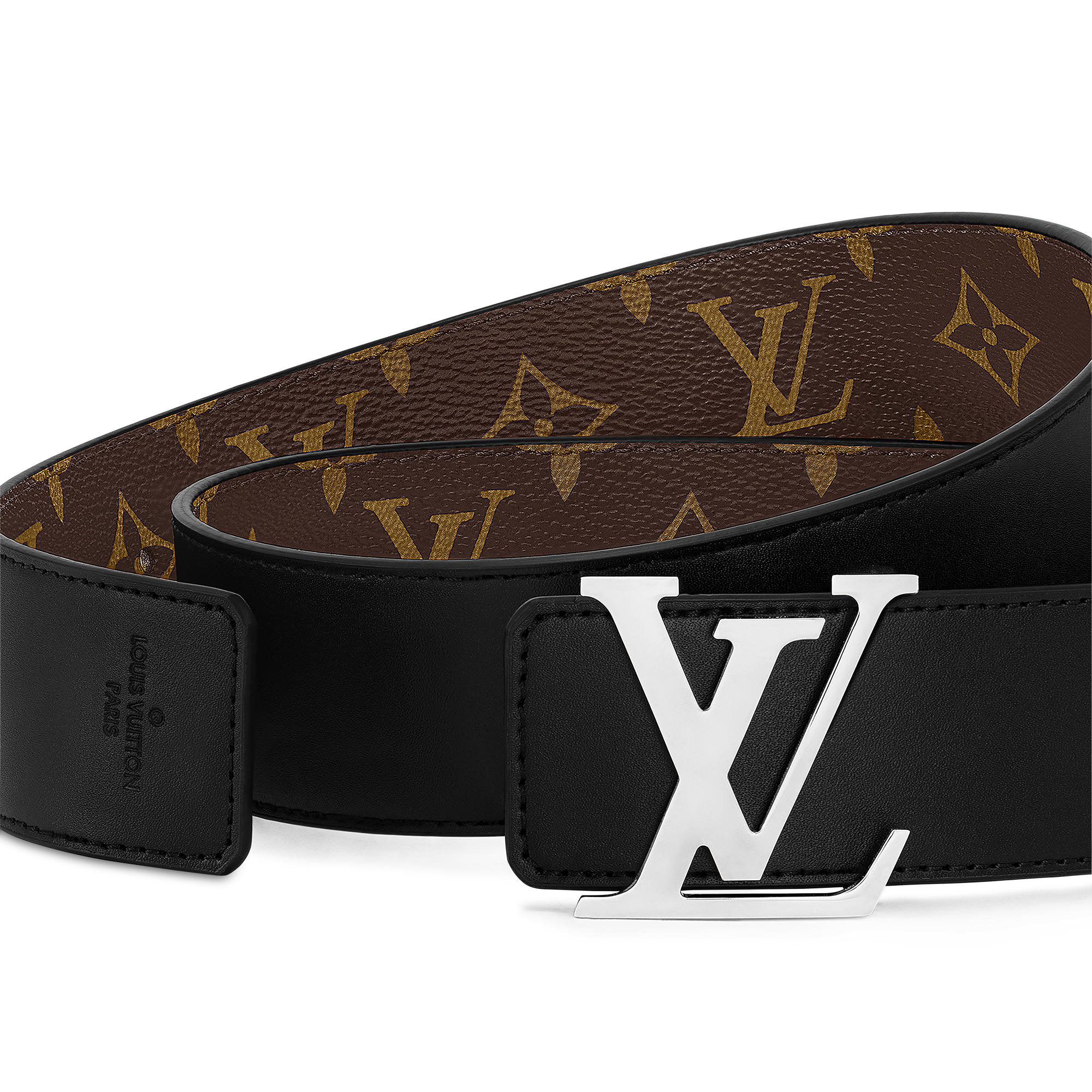 Thắt Lưng Hai Mặt LV Initiales 40MM Monogram Macassar in Đồ Nam