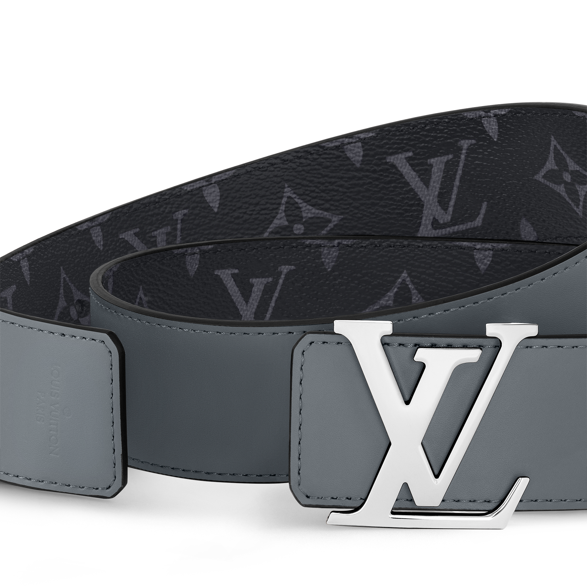 Thắt Lưng Hai Mặt LV Initiales 40MM Monogram Eclipse in Đồ Nam