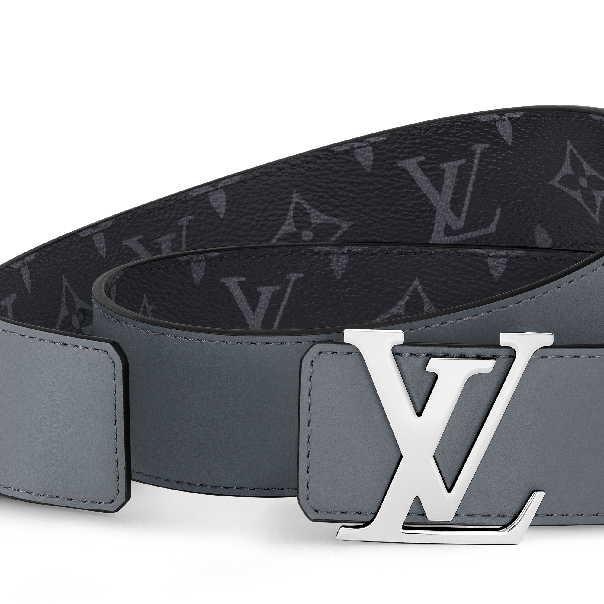 Thắt Lưng Hai Mặt LV Initiales 40MM Monogram Eclipse in Đồ Nam