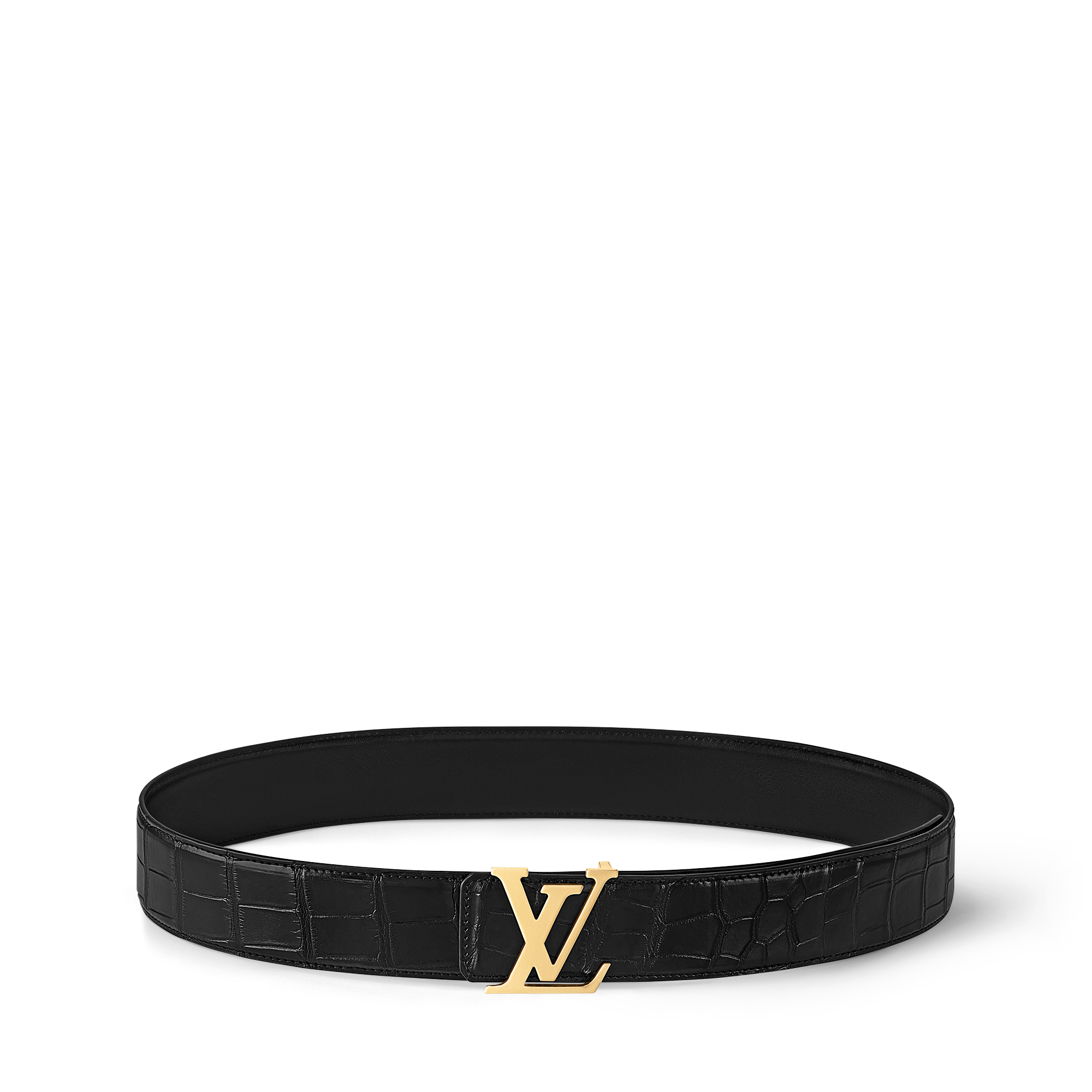 Thắt Lưng Hai Mặt LV Initiales 40MM Da cá sấu bóng in Đồ Nam