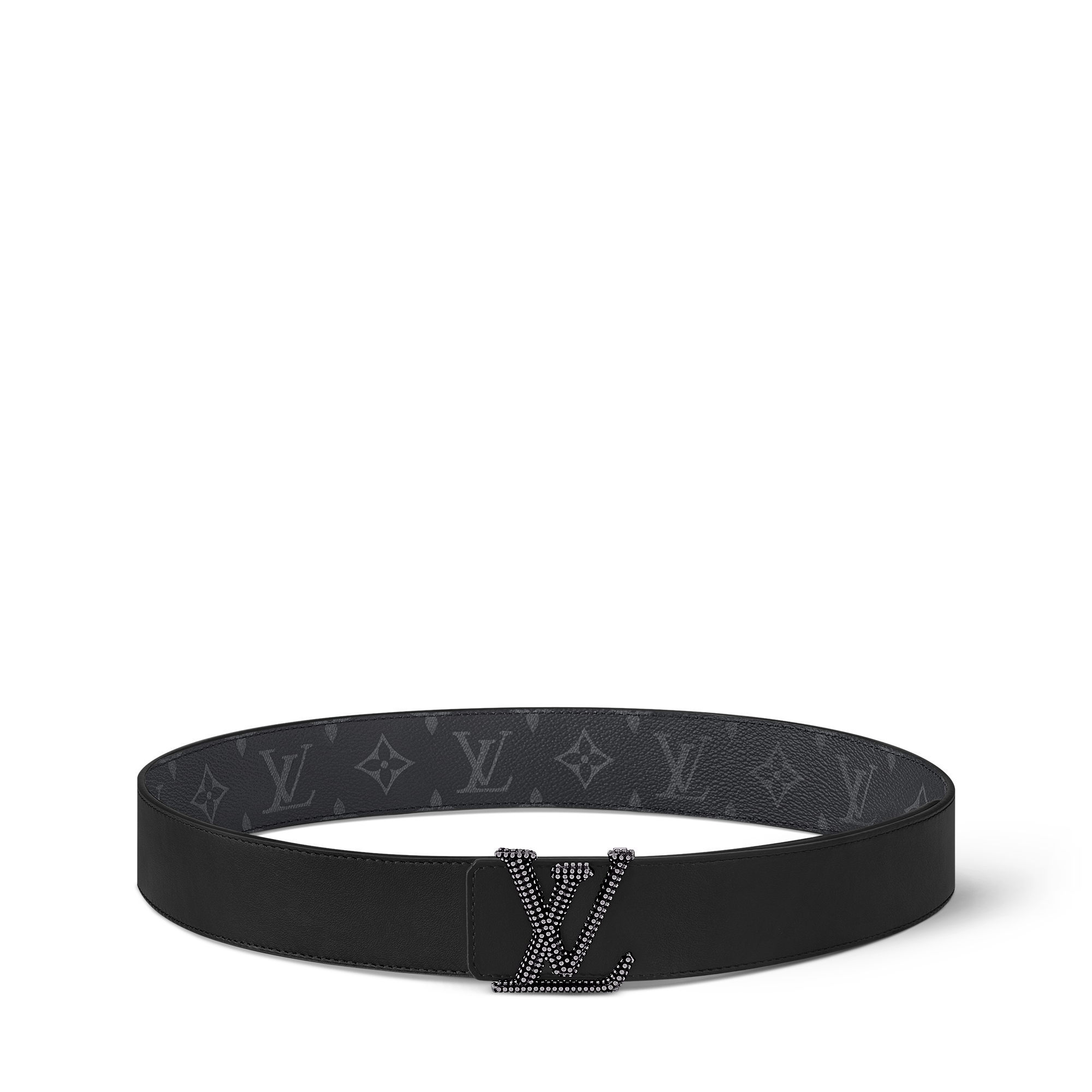 Thắt Lưng Hai Mặt LV Initiales Studs 40MM Monogram Eclipse in Đồ Nam