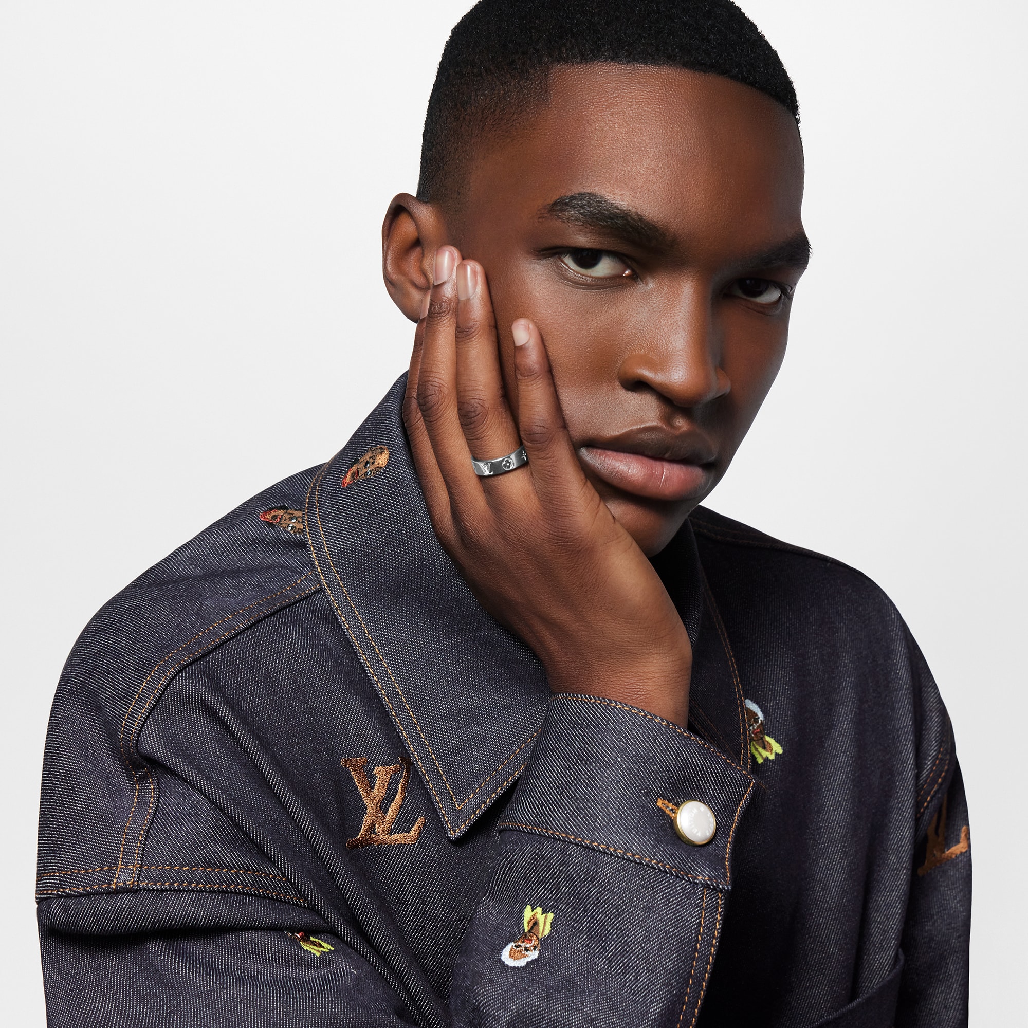 Nhẫn LV Mosaic Thin . in Đồ Nam