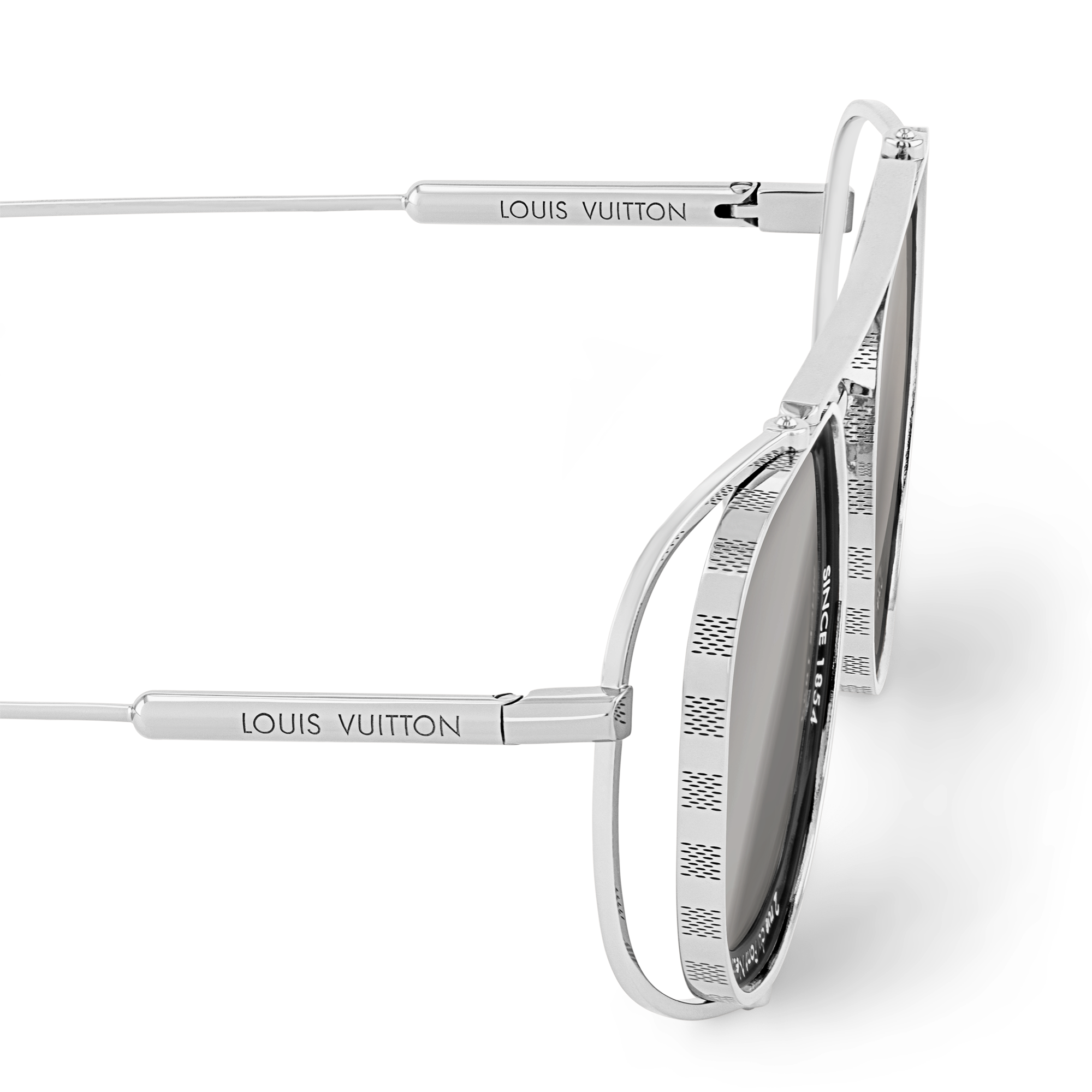 Mắt Kính Dáng Vuông LV Super Vision Metal Pilot . in Đồ Nam