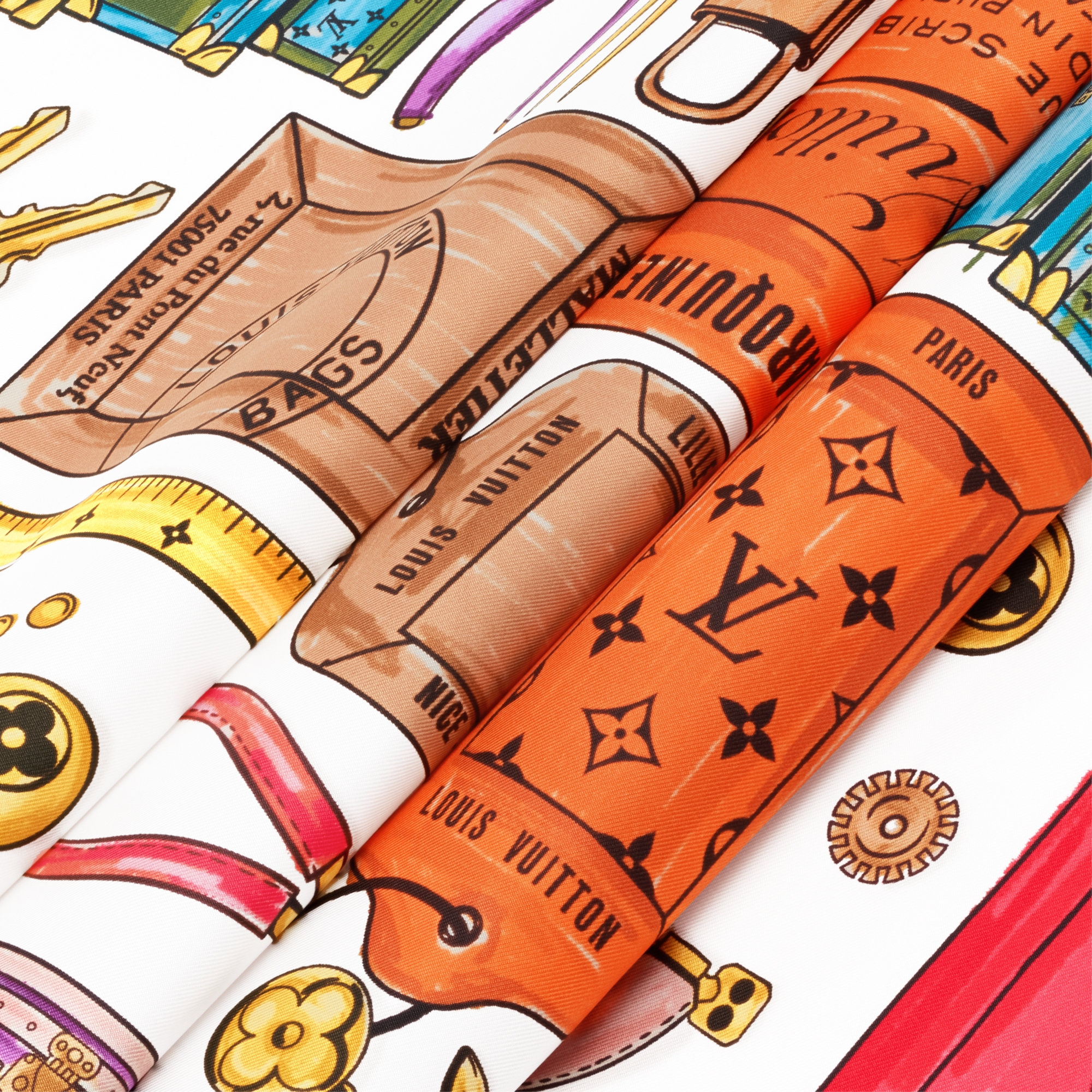 Khăn Lụa Vuông LV Tool Box 90 . in Đồ Nữ