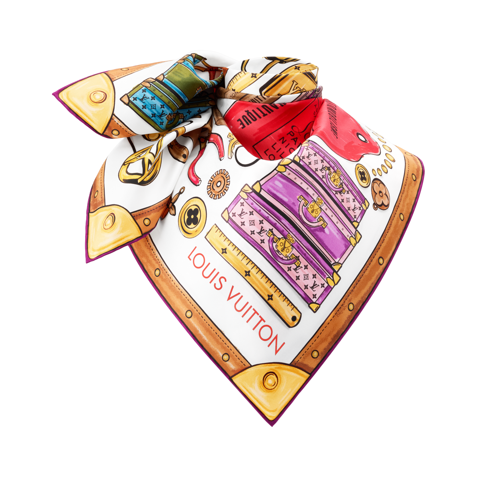 Khăn Lụa Vuông LV Tool Box 90 . in Đồ Nữ