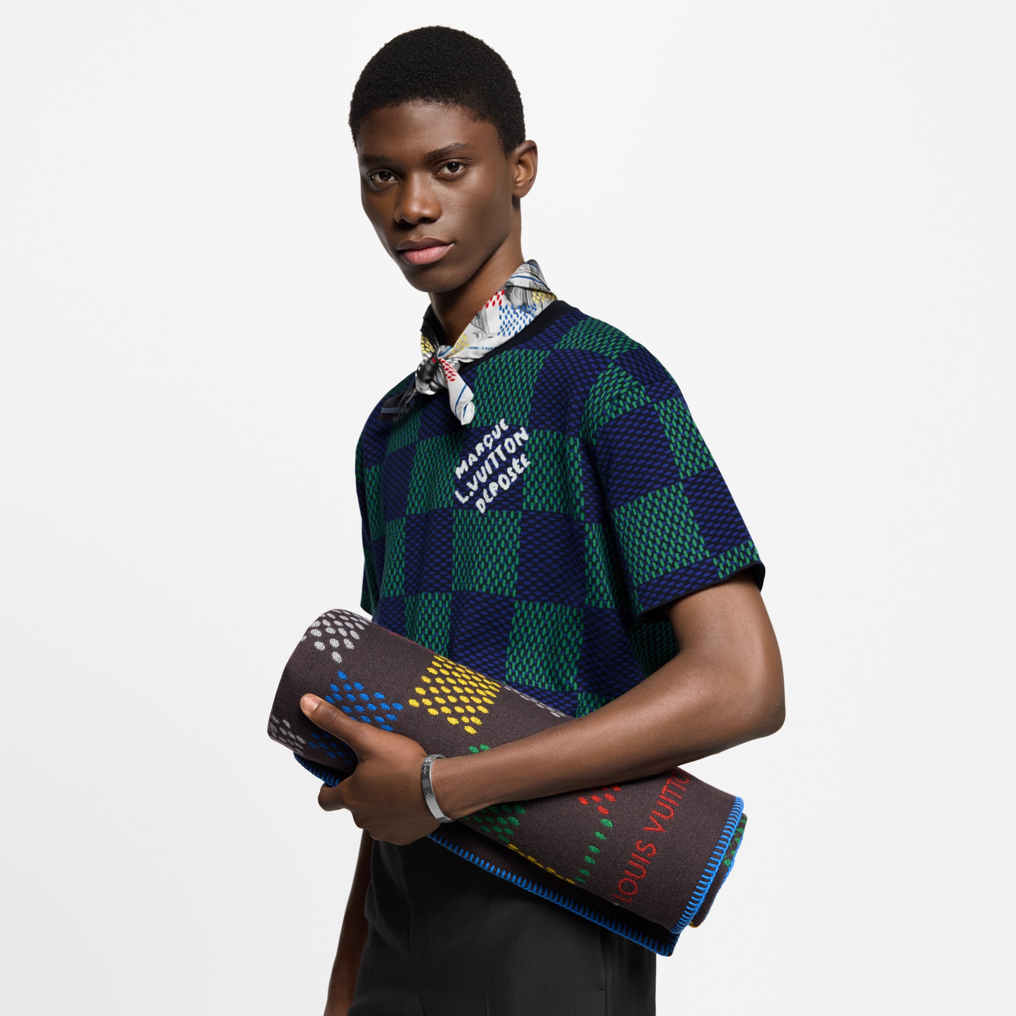 Khăn Quàng LV Vers Damier Plaid . in Đồ Nam