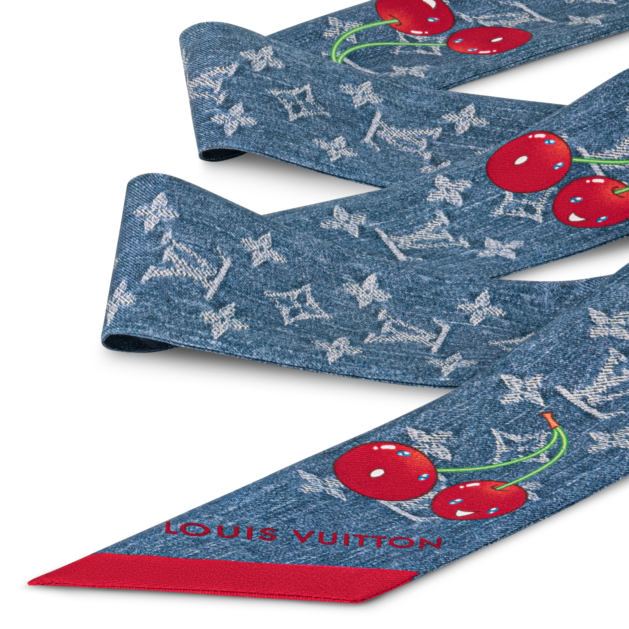 Khăn Lụa Denim Cerise LV x TM . in Đồ Nữ