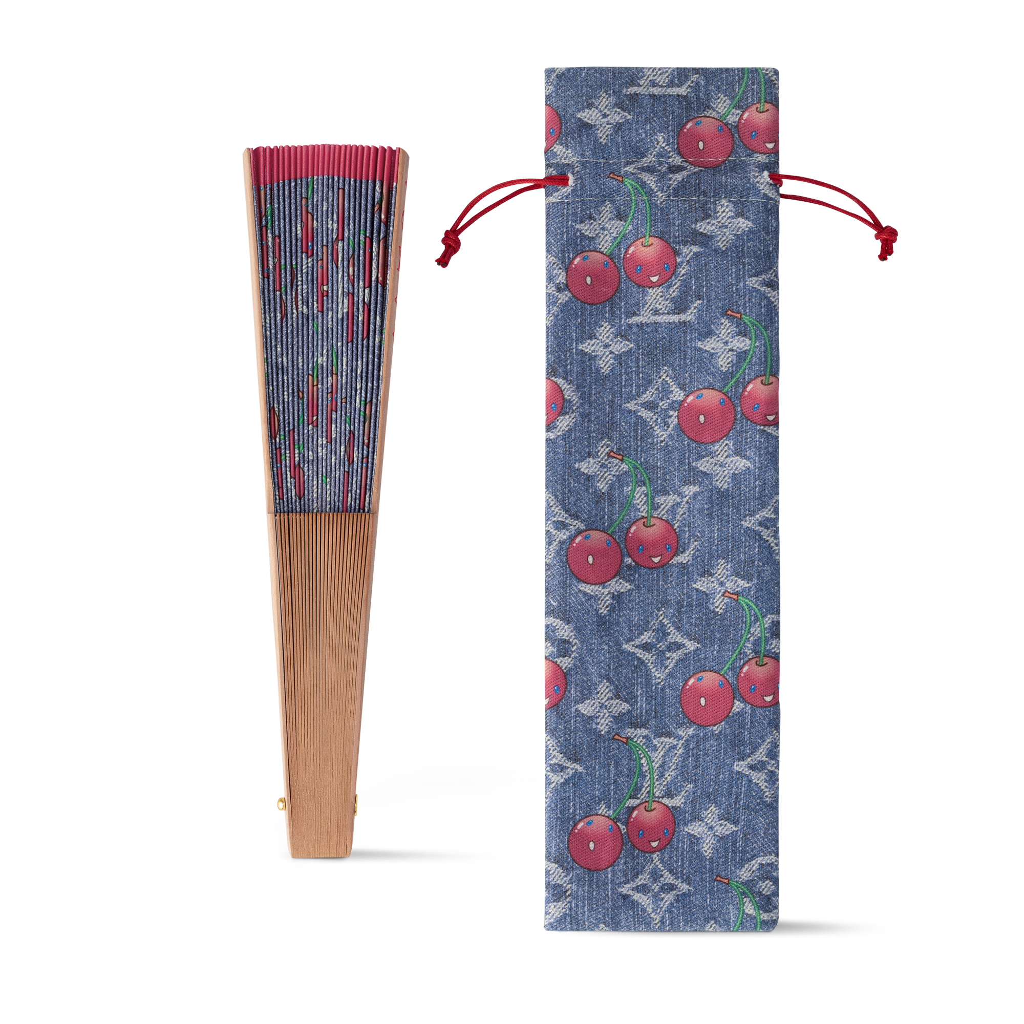 Quạt Cherry LV x TM  in Rương, Phụ kiện du lịch và Trang trí nội thất
