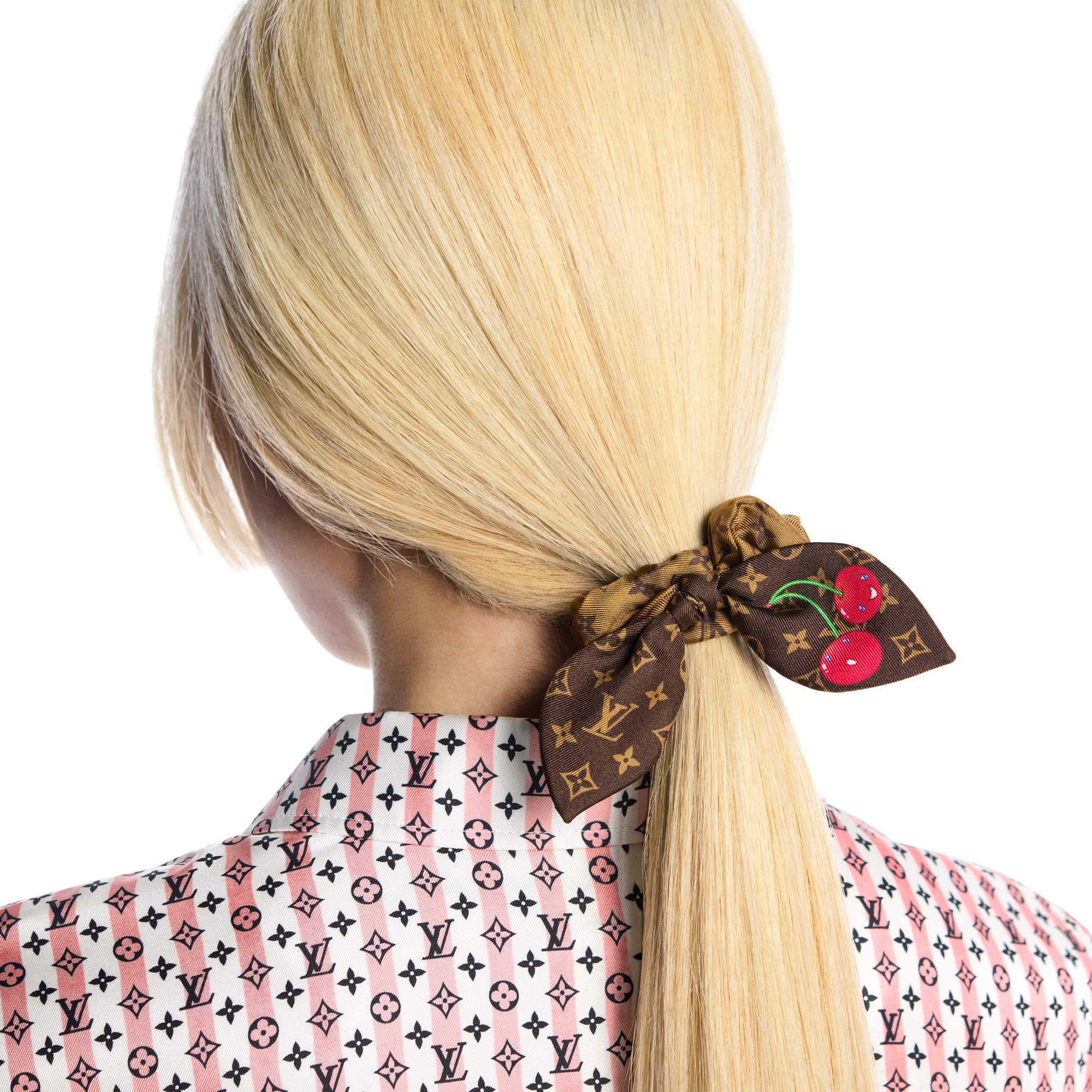 Bộ Dây Buộc Tóc Monogram Cerise LV x TM . in Đồ Nữ