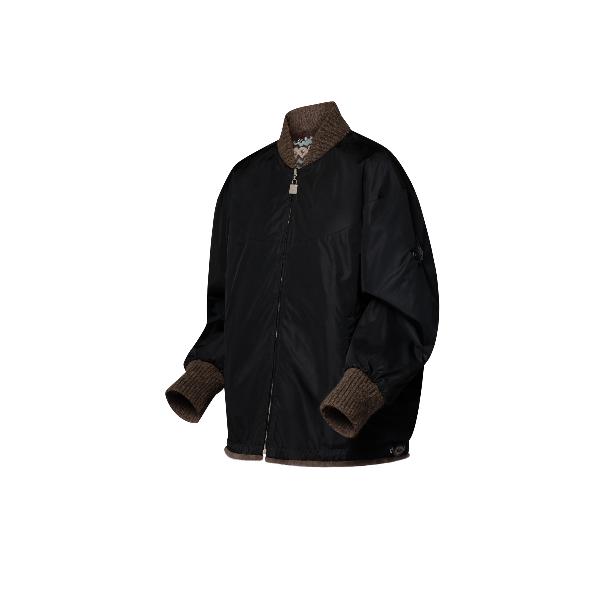 Mink Intarsia Chalet Bomber Jacket  in Đồ Nữ