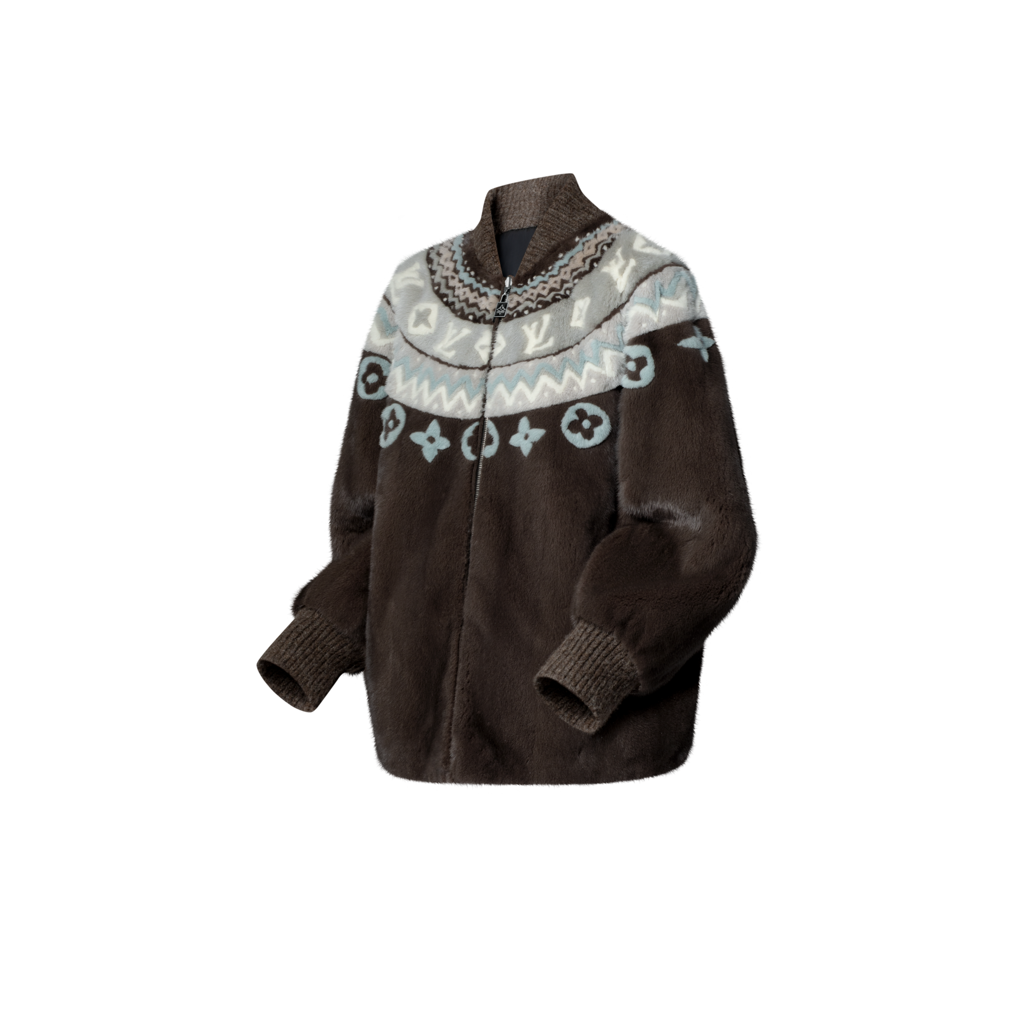 Mink Intarsia Chalet Bomber Jacket  in Đồ Nữ