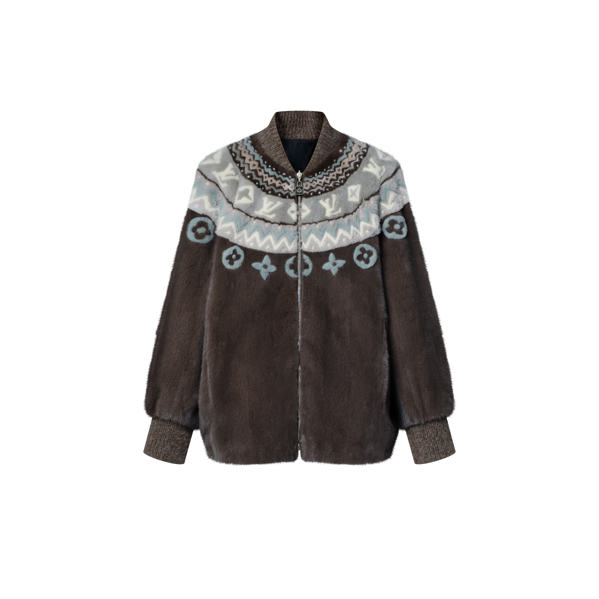 Mink Intarsia Chalet Bomber Jacket  in Đồ Nữ