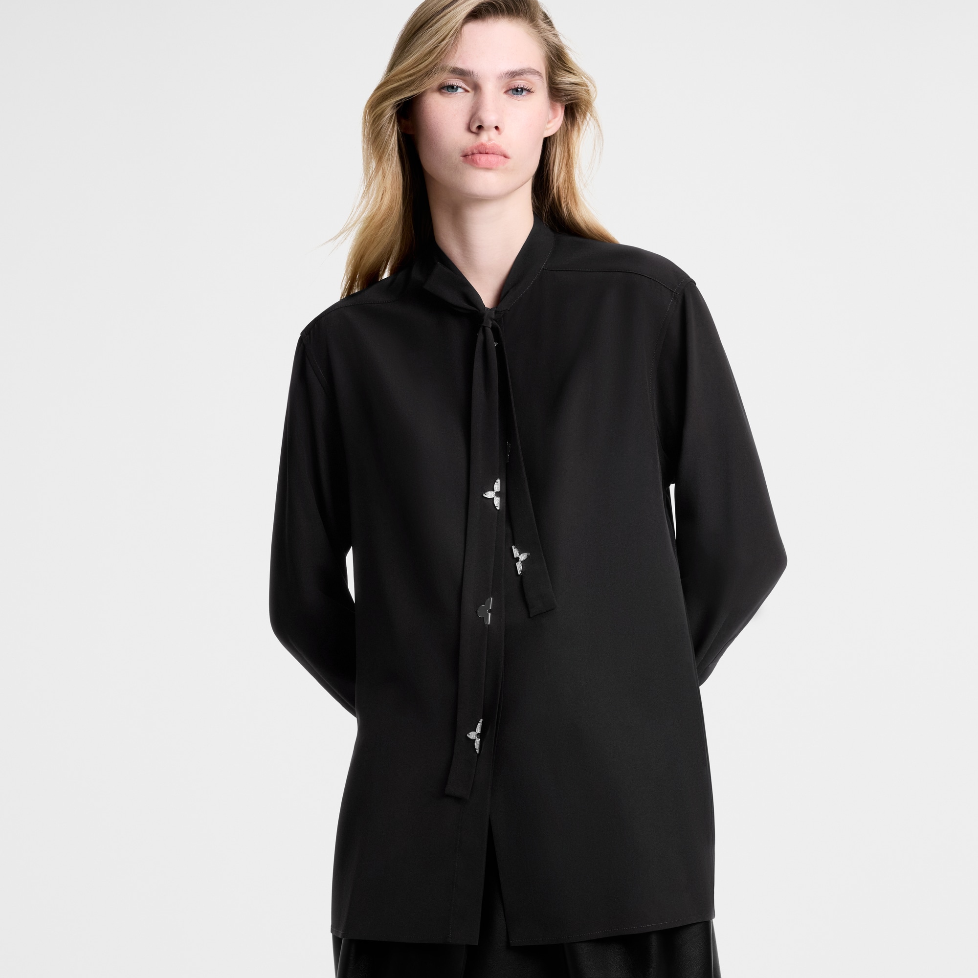 Monogram Accent Lavallière Blouse  in Đồ Nữ
