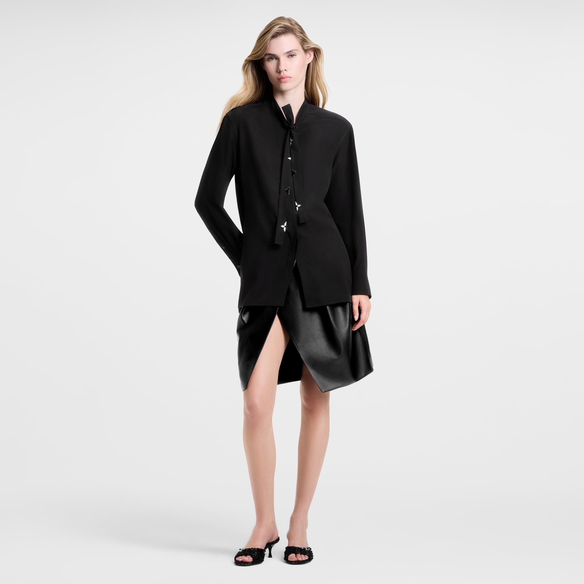 Monogram Accent Lavallière Blouse  in Đồ Nữ