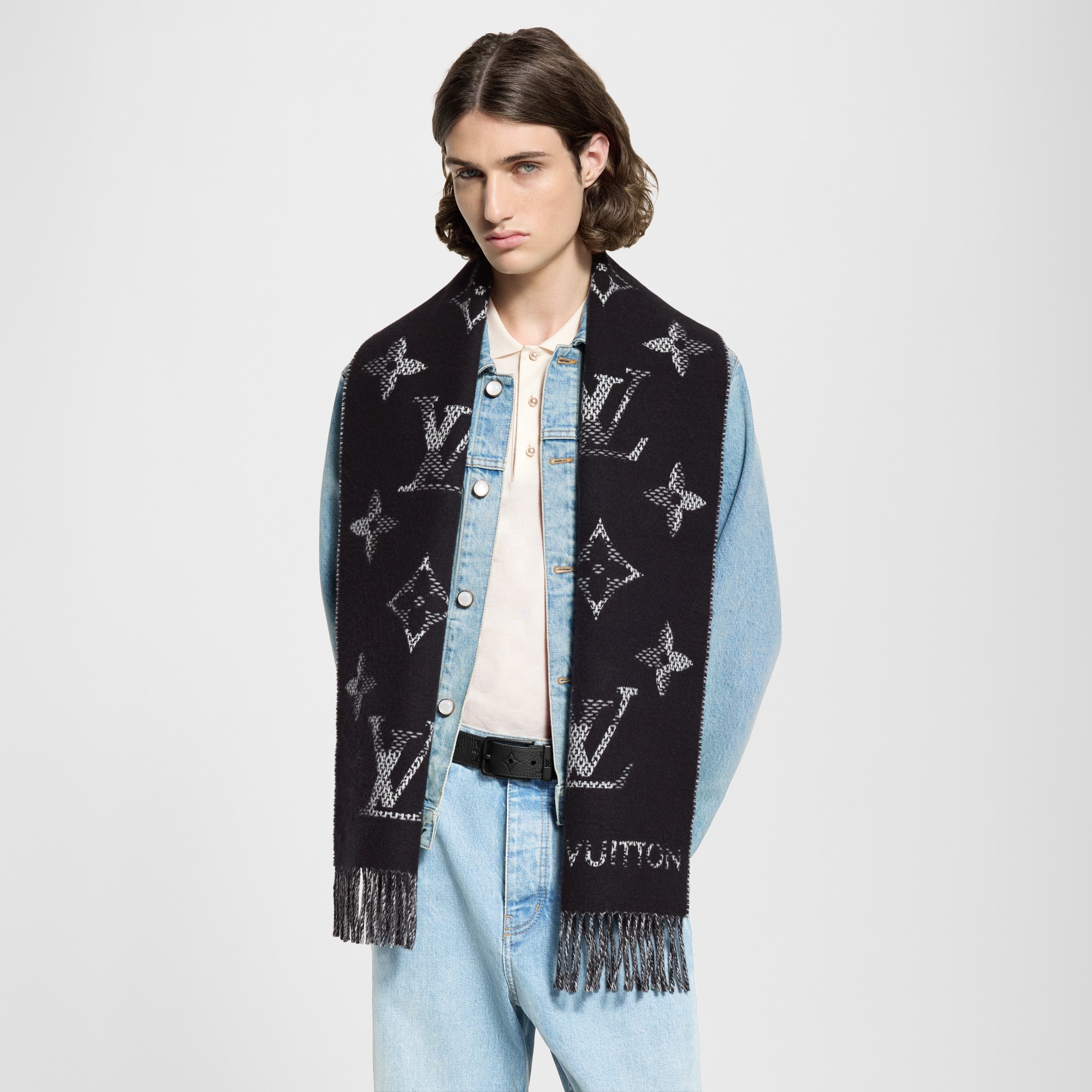 Monogram Check Scarf . in Đồ Nam