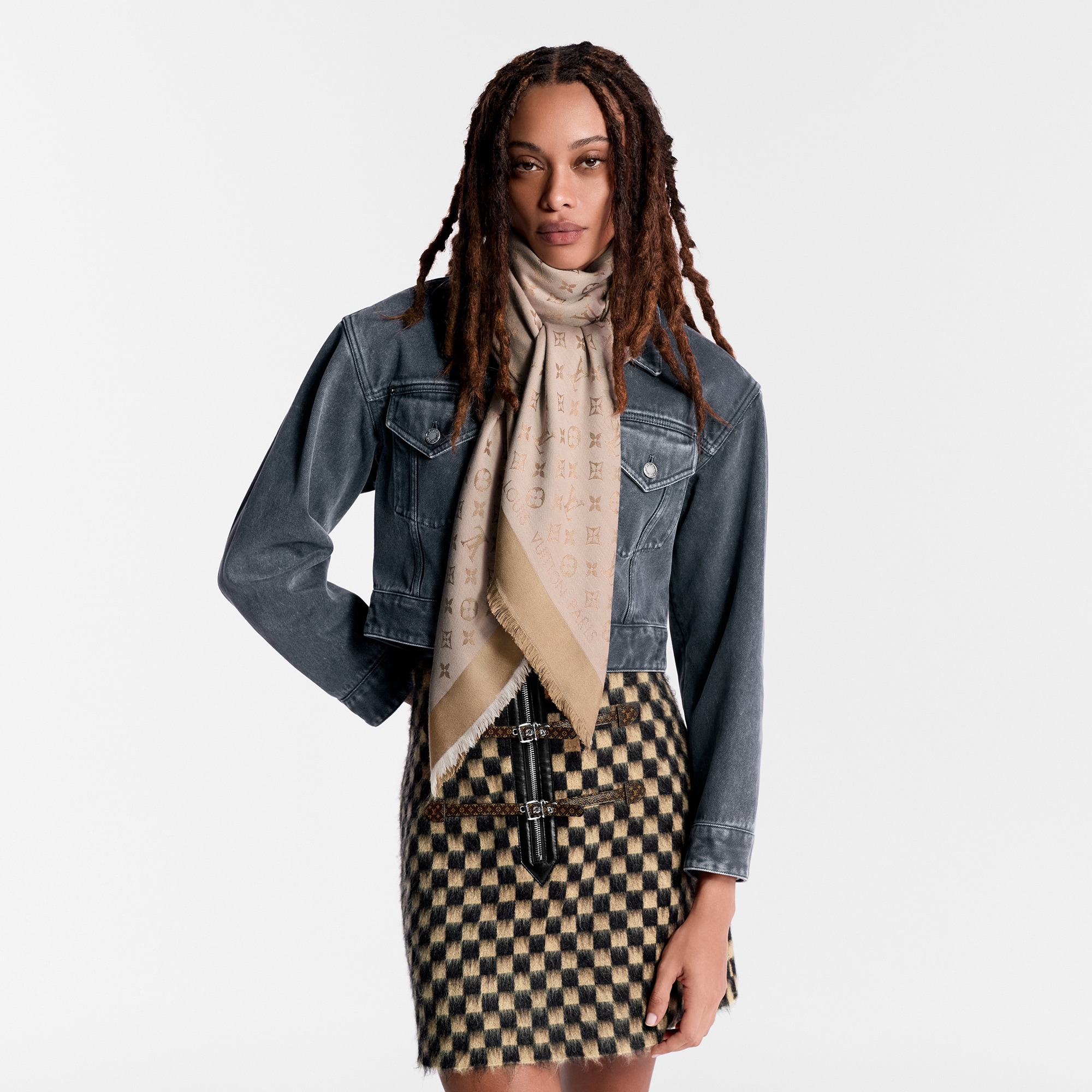 Khăn Choàng Monogram Denim . in Đồ Nữ