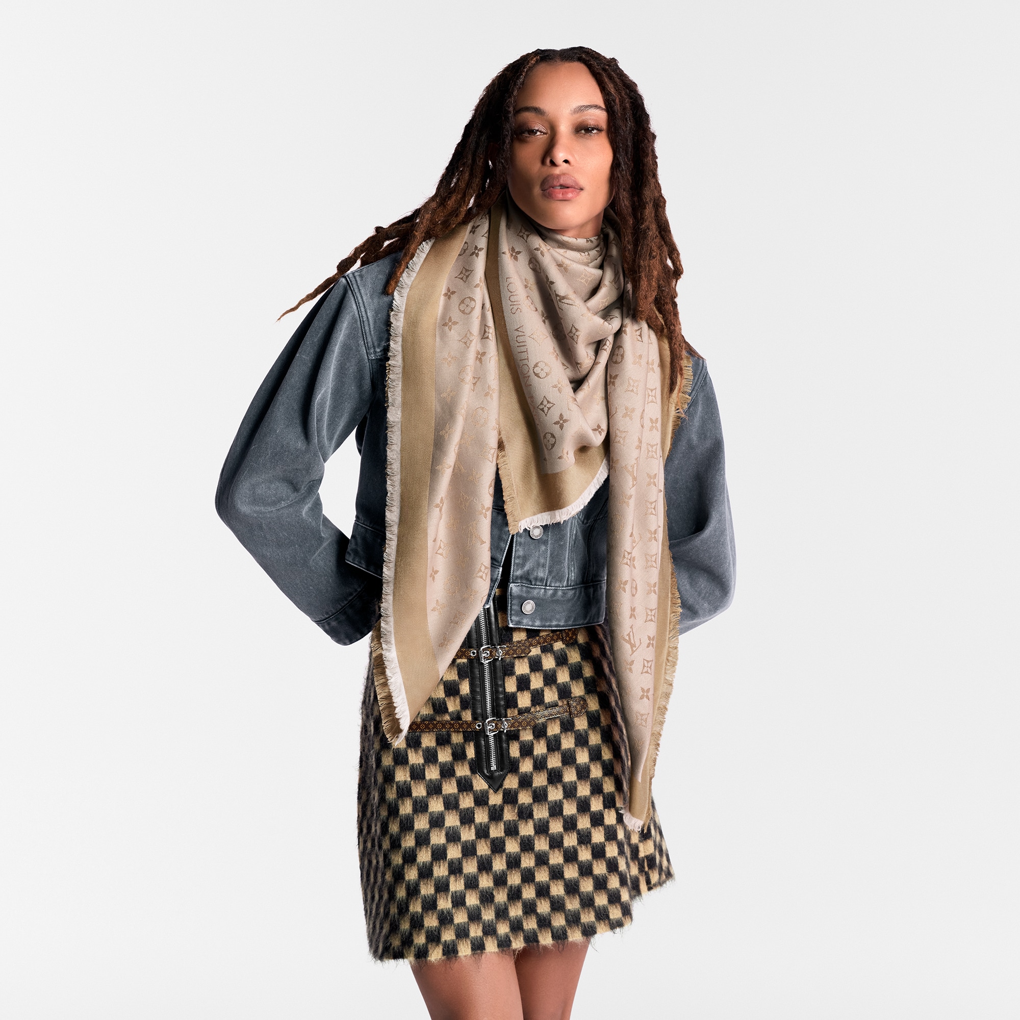 Khăn Choàng Monogram Denim . in Đồ Nữ