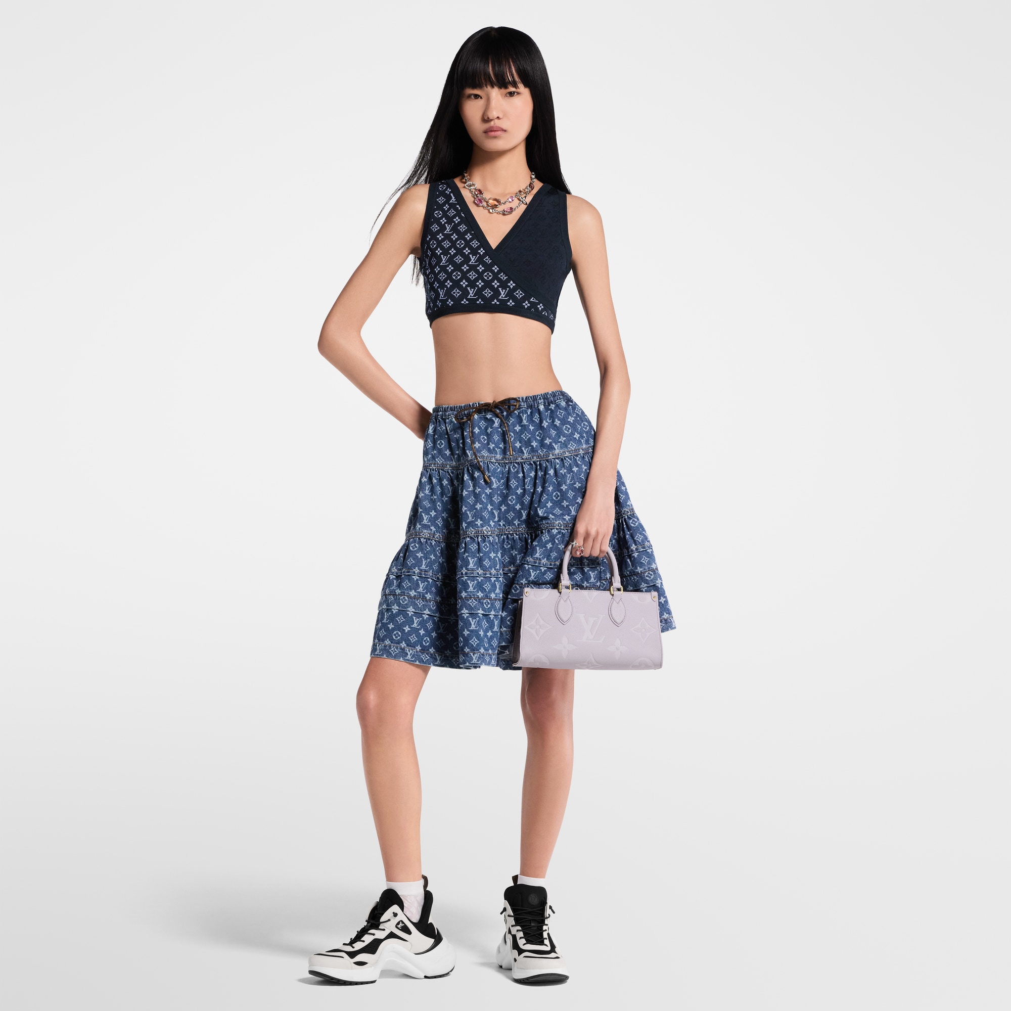 Váy Denim Xếp Tầng  in Đồ Nữ