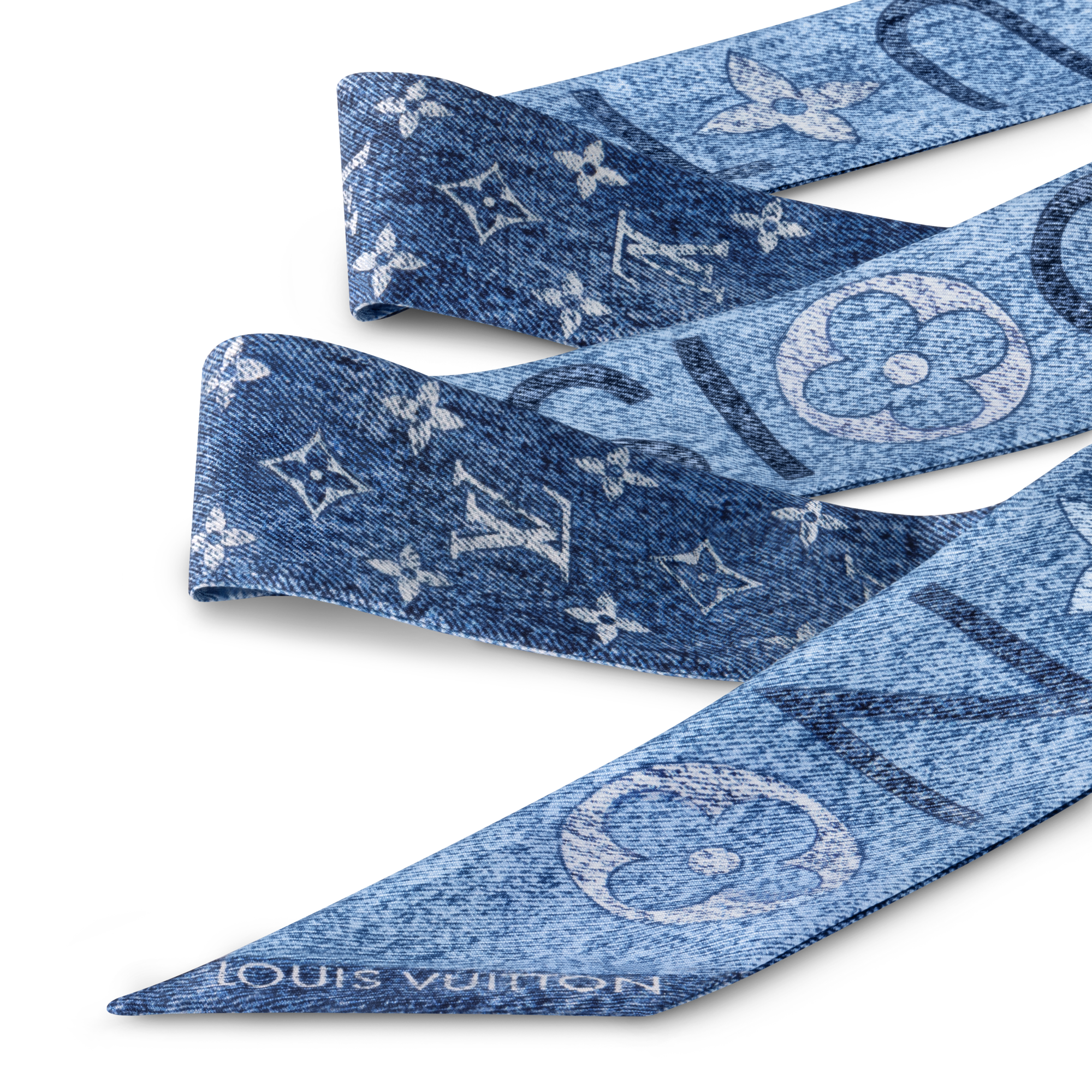 Khăn Lụa Monogram Infinity Denim BB . in Đồ Nữ