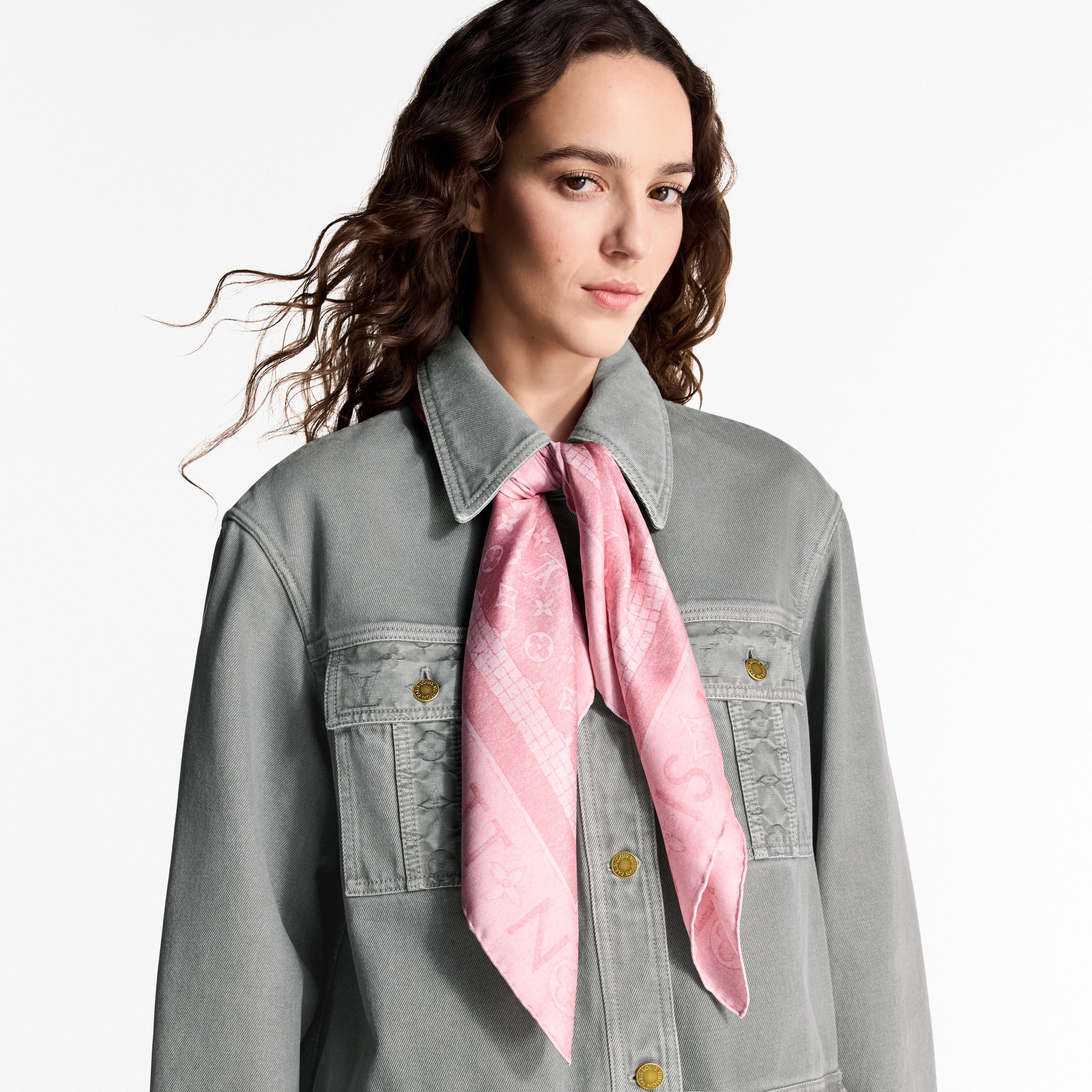 Khăn Lụa Vuông Monogram Infinity Denim 90 . in Đồ Nữ