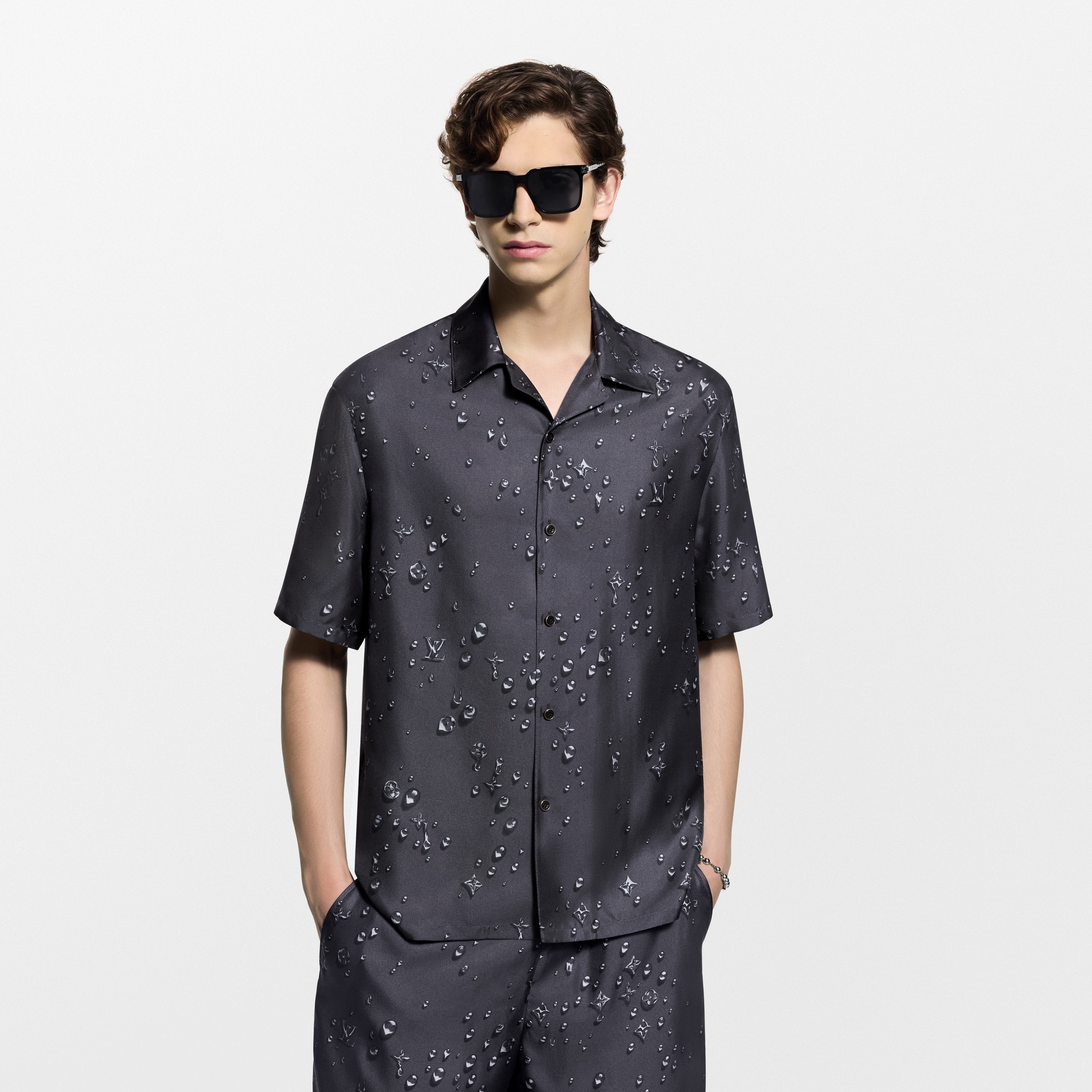 Monogram Short-Sleeved Silk Shirt  in Đồ Nam