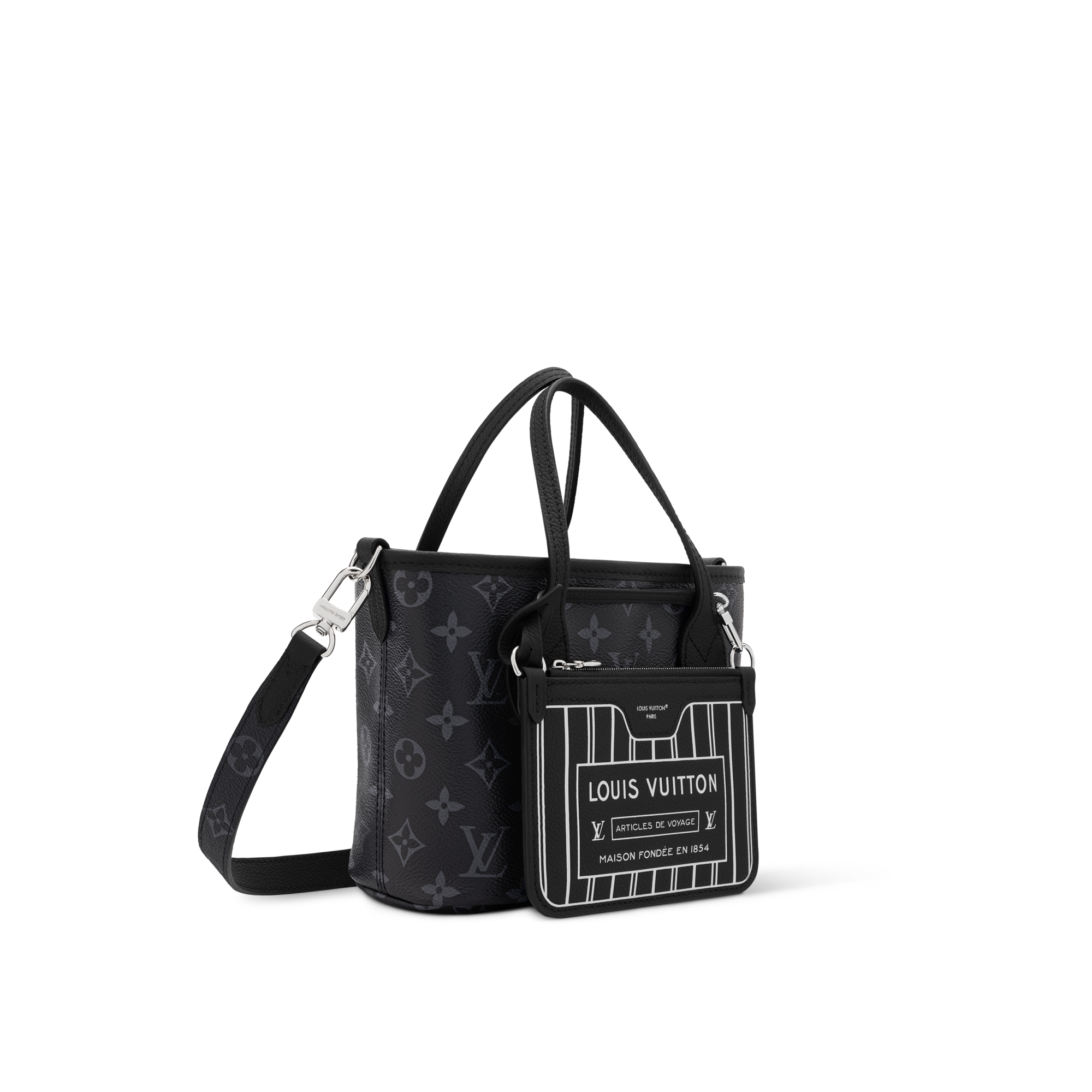 Túi Neverfull Bandoulière Inside Out BB Monogram Eclipse in Túi và Phụ kiện bằng da