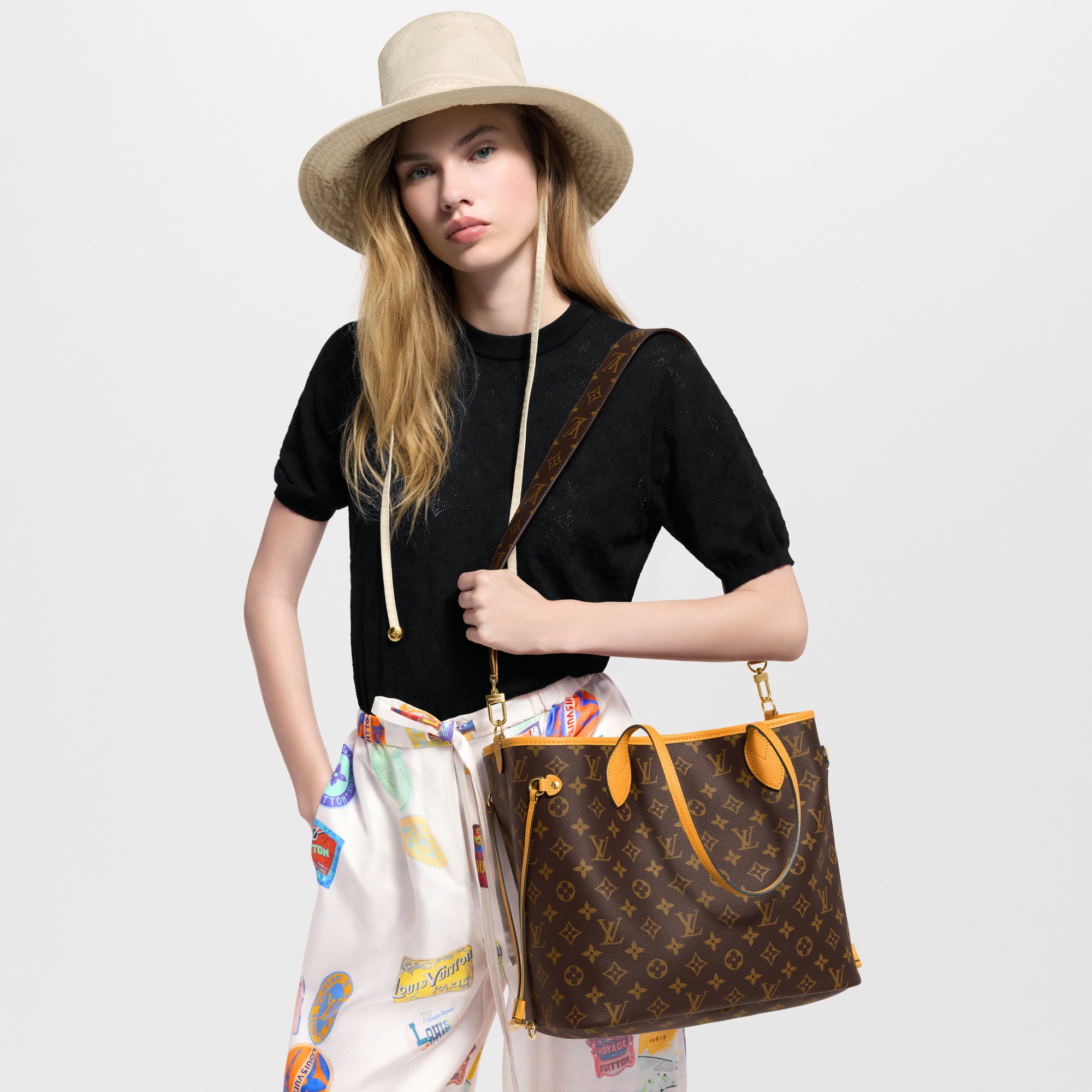 Túi Neverfull Bandoulière Upside Down MM Monogram in Túi và Phụ kiện bằng da