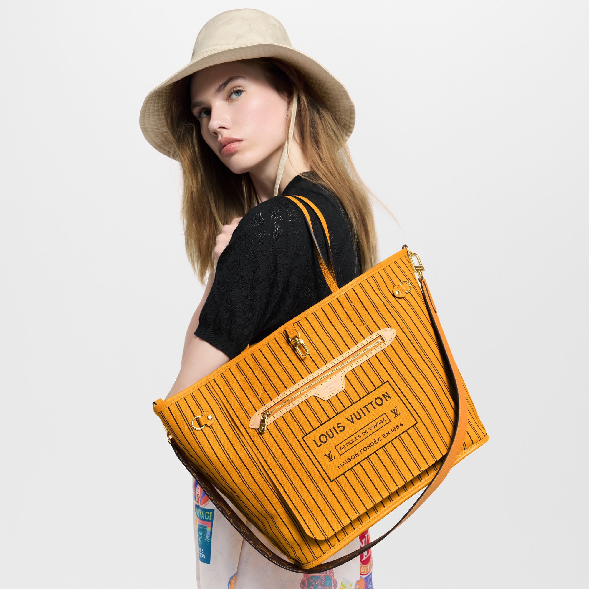 Túi Neverfull Bandoulière Upside Down MM Monogram in Túi và Phụ kiện bằng da