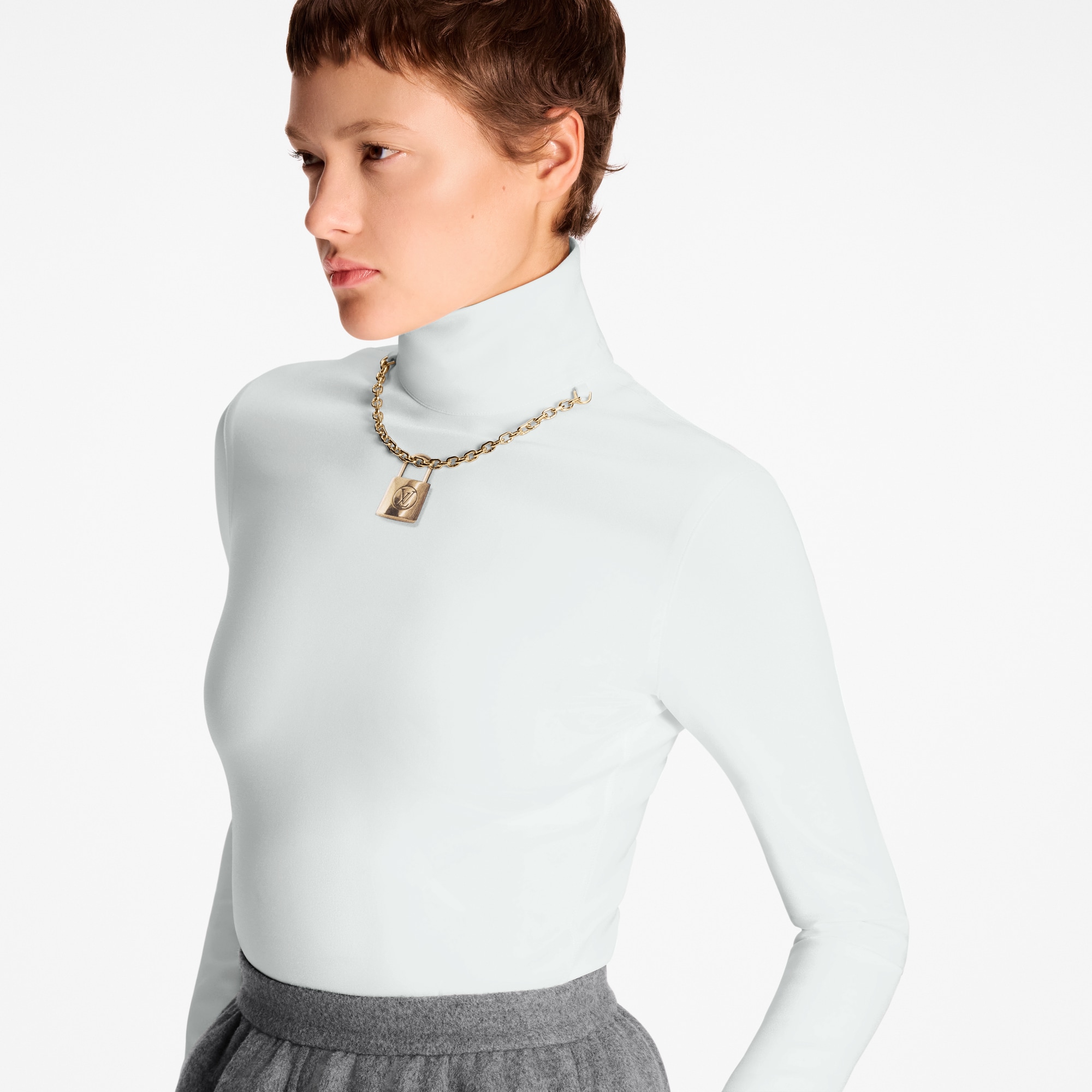 Padlock Necklace Long-Sleeved Top  in Đồ Nữ