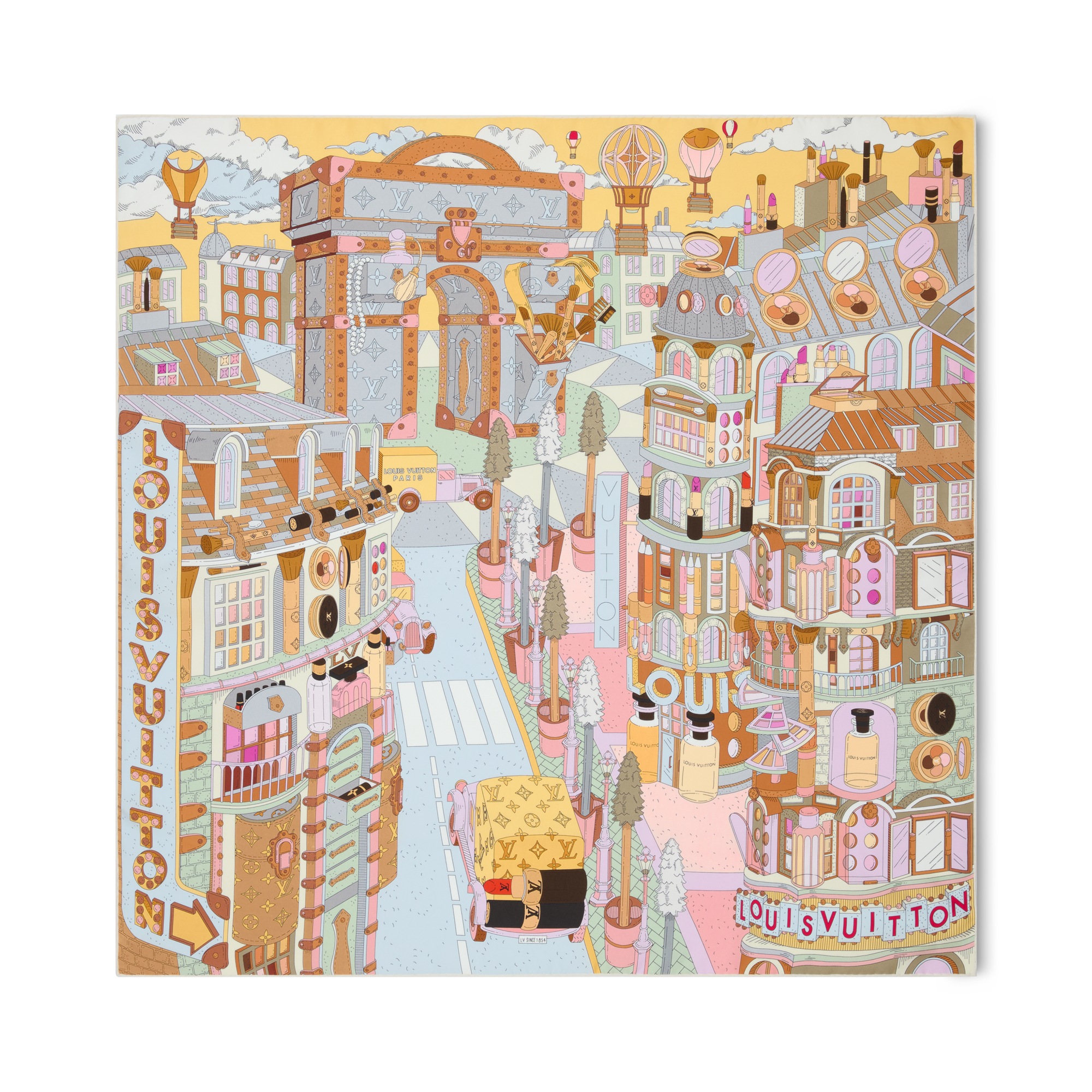 Khăn Lụa Vuông Paris En Beauté 90 . in Đồ Nữ