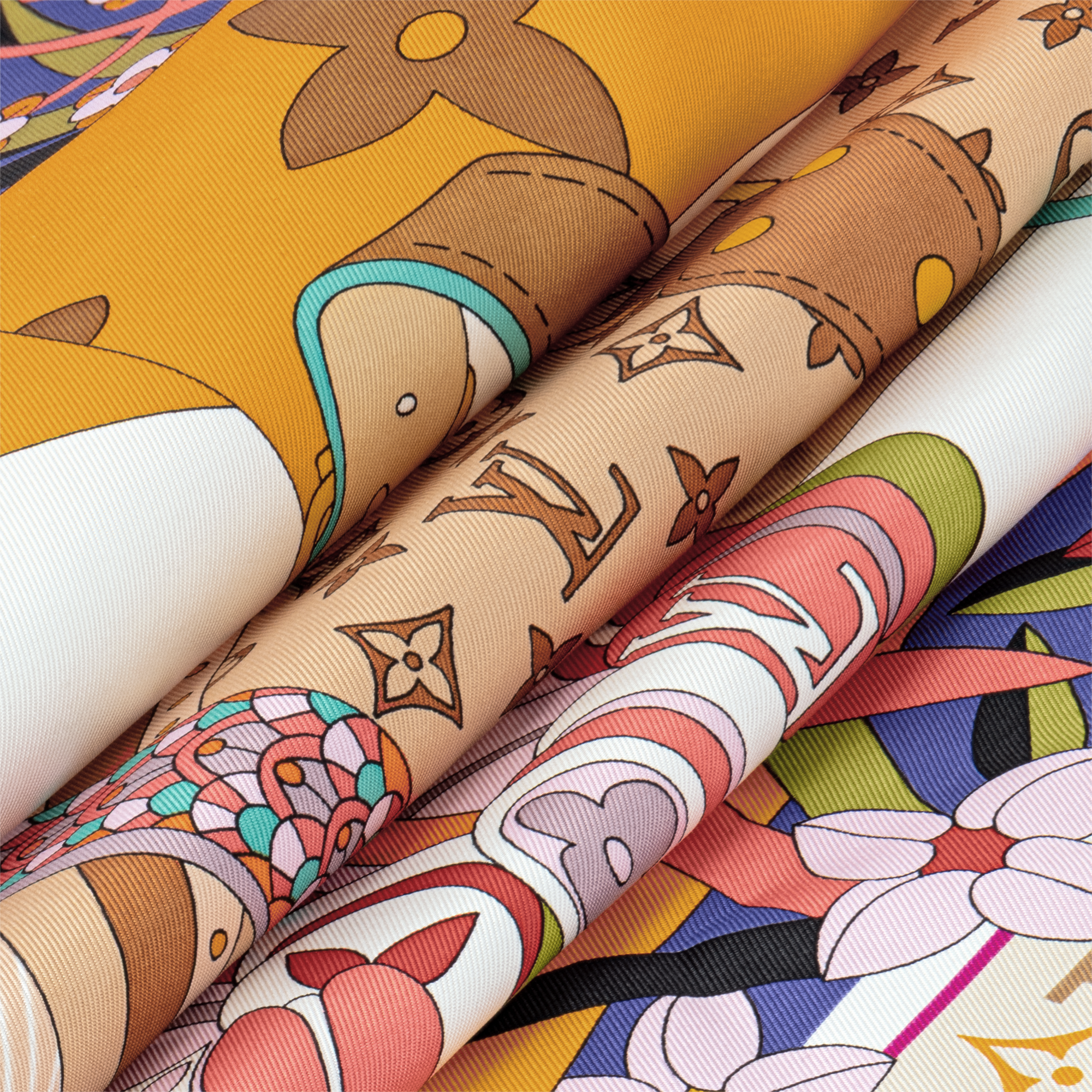 Khăn Lụa Vuông Picnic 90 . in Đồ Nữ