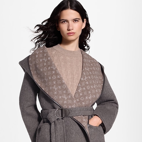 Áo Khoác Vạt Chéo Hai Mặt in Đồ Nữ's Trang phục Áo khoác ngoài collections by Louis Vuitton (Thu phóng sản phẩm)