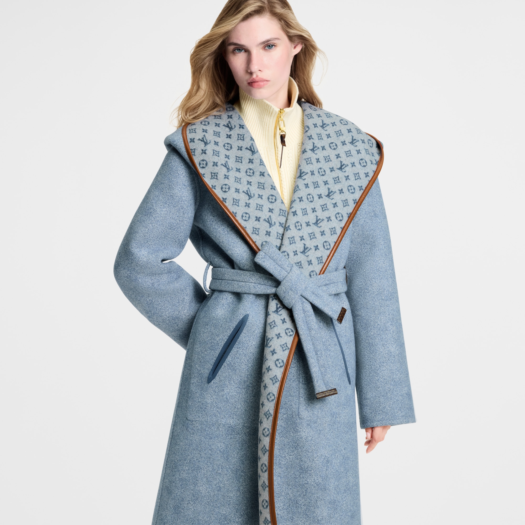 Reversible Signature Hooded Wrap Coat  in Đồ Nữ