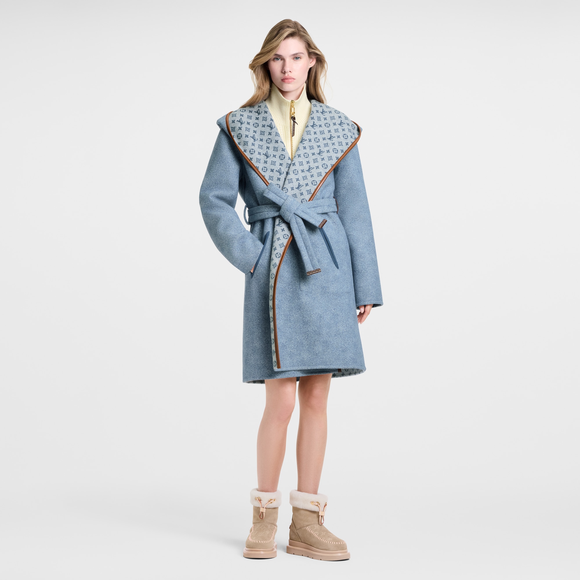 Reversible Signature Hooded Wrap Coat  in Đồ Nữ