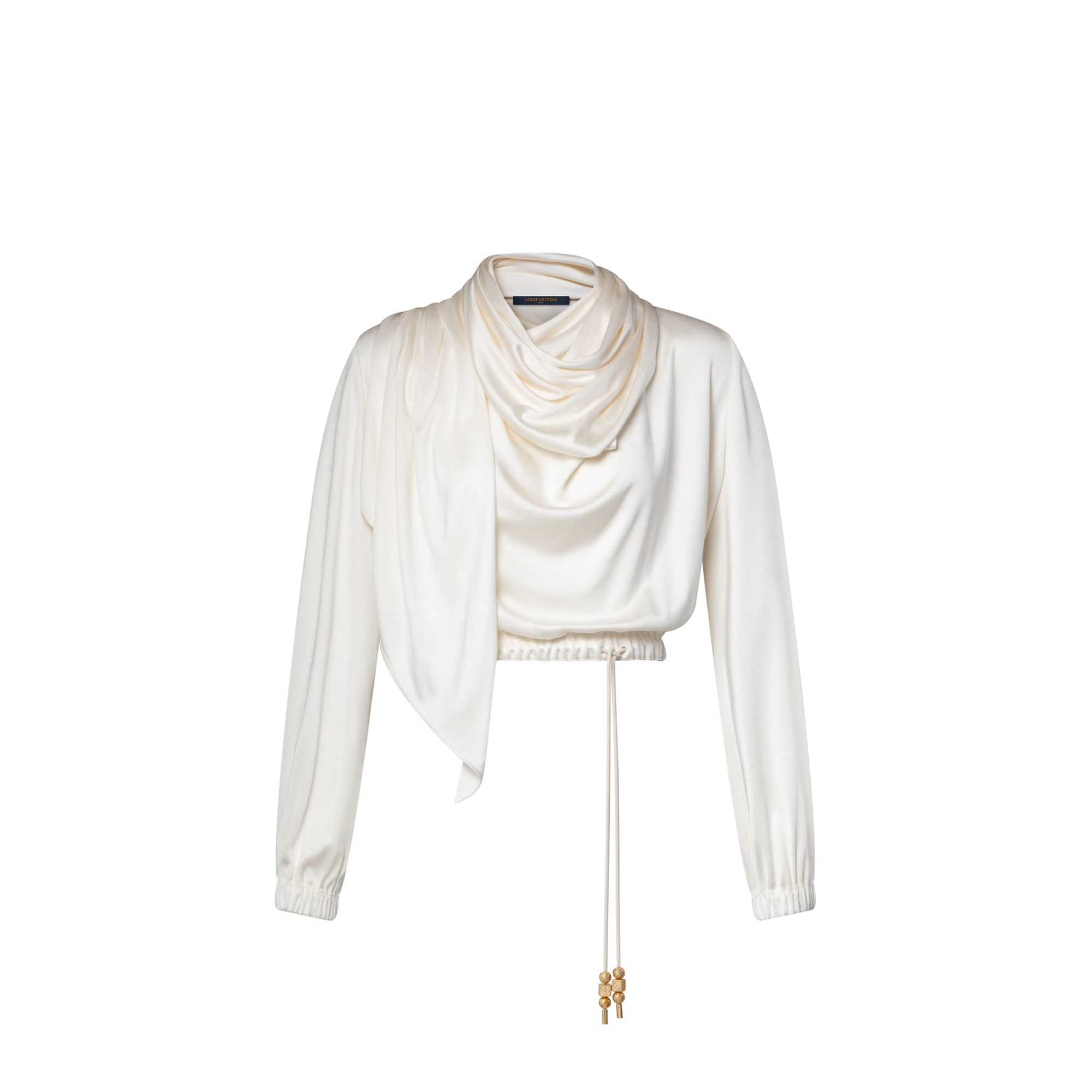 Scarf Collar Long-Sleeved Top  in Đồ Nữ